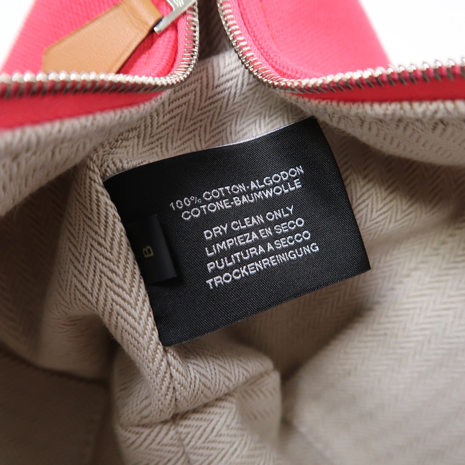HERMES 帆布Bride A Brac Pm銀扣手挽袋玫瑰極限桃紅色