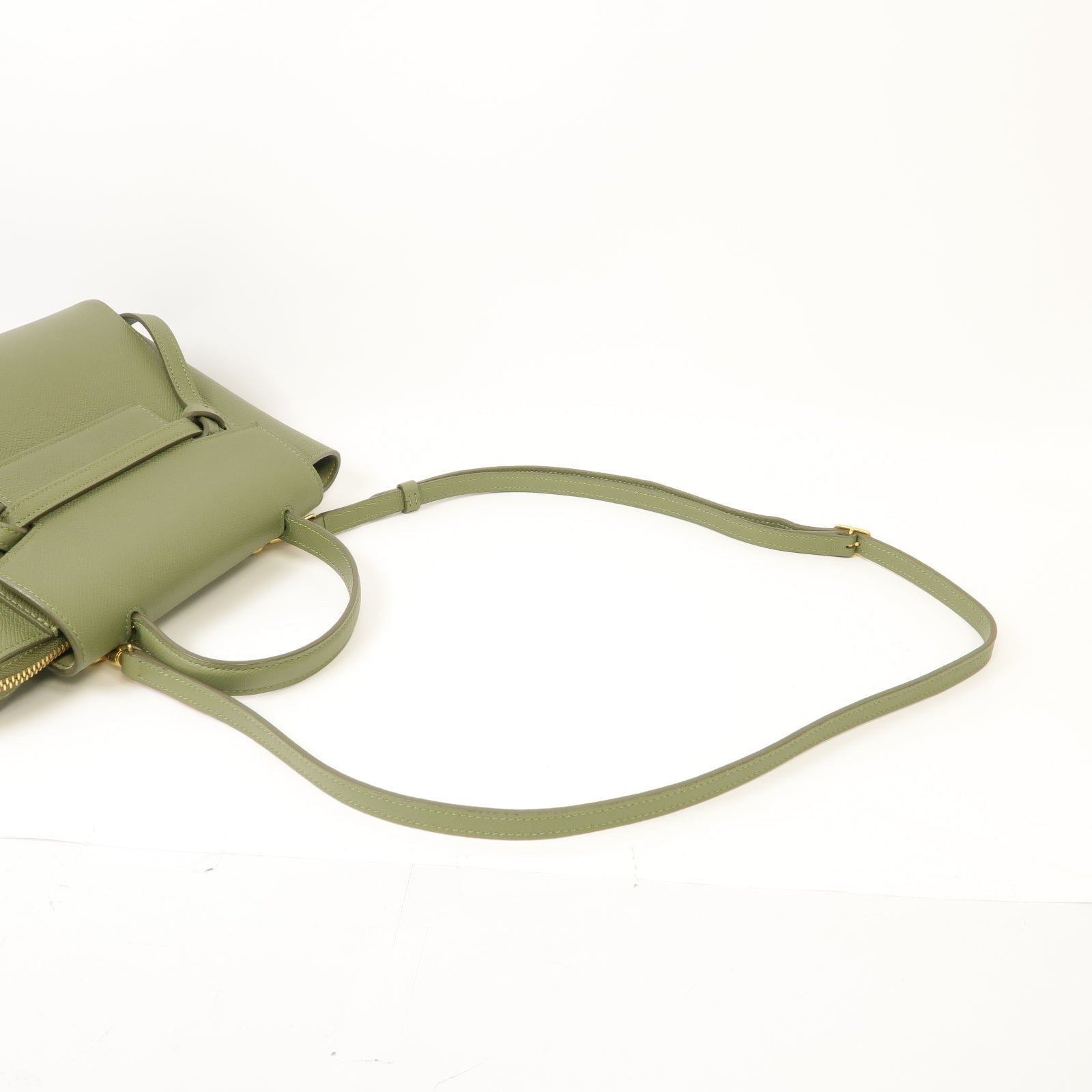 CELINE 牛皮皮革Nano Belt Bag金扣手挽肩背兩用袋綠色