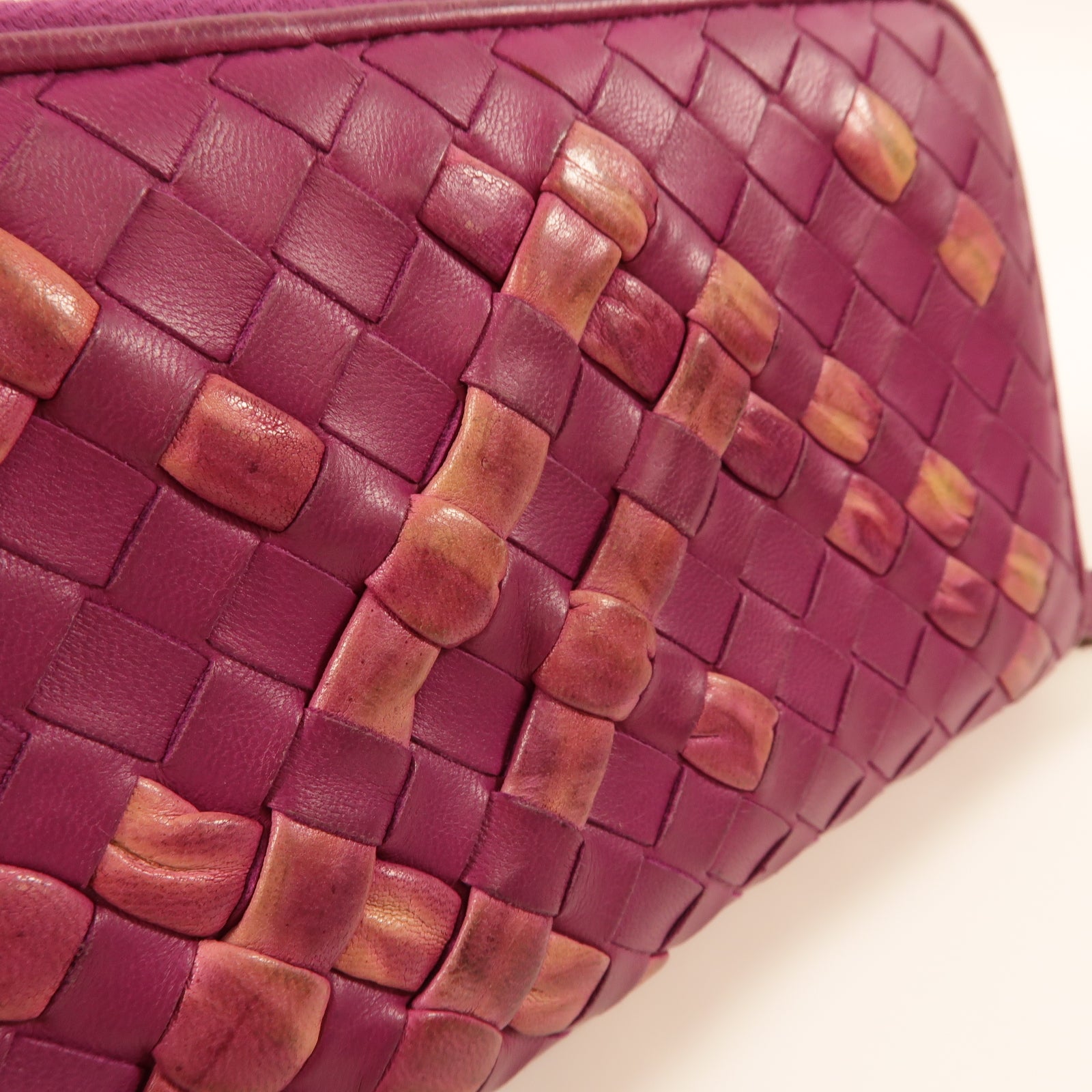 BOTTEGA VENETA 【激減優惠】羊皮皮革Long Wallet銀扣長錢包紫色
