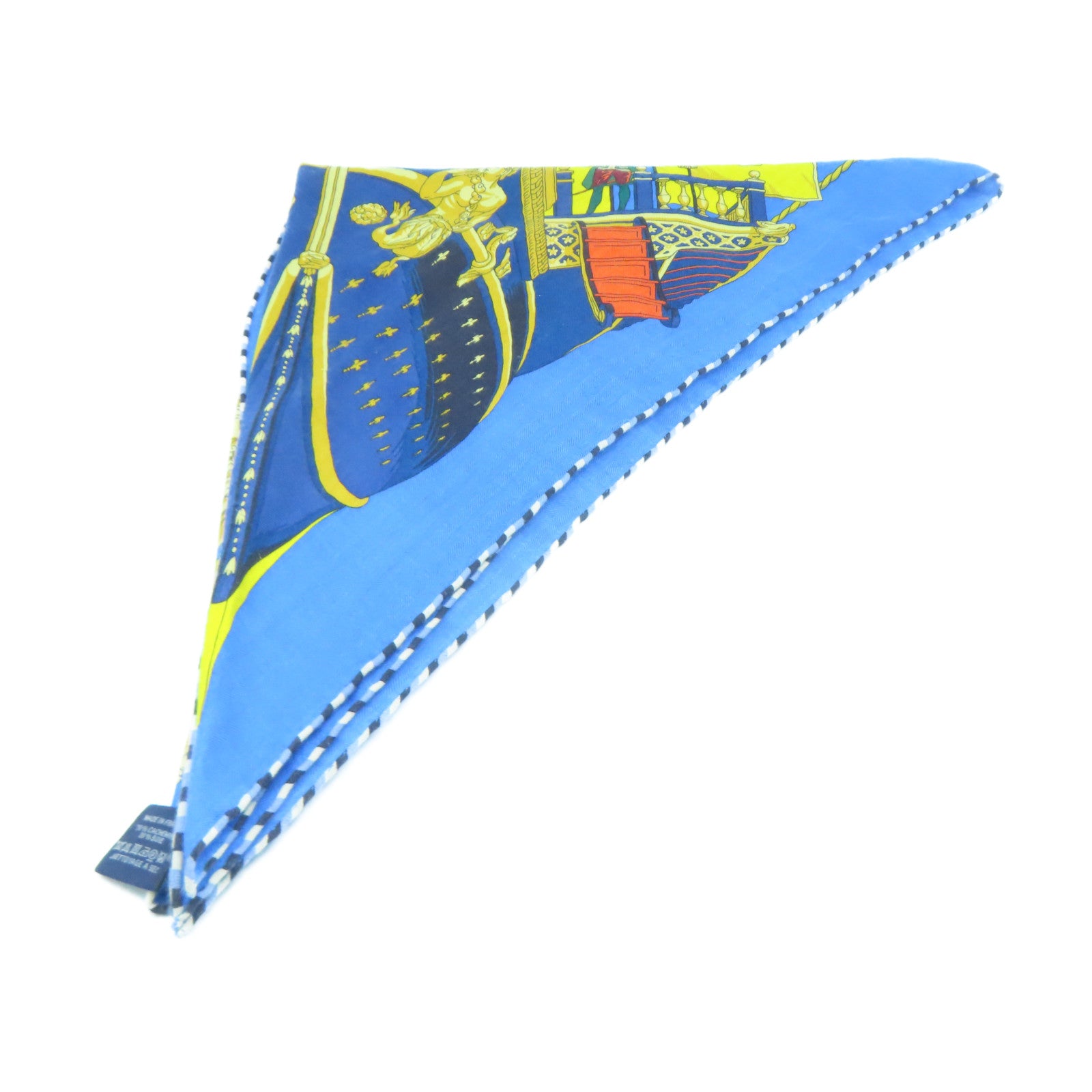 HERMES 【激減優惠】羊絨/絲質Scarf圍巾藍色/黃色