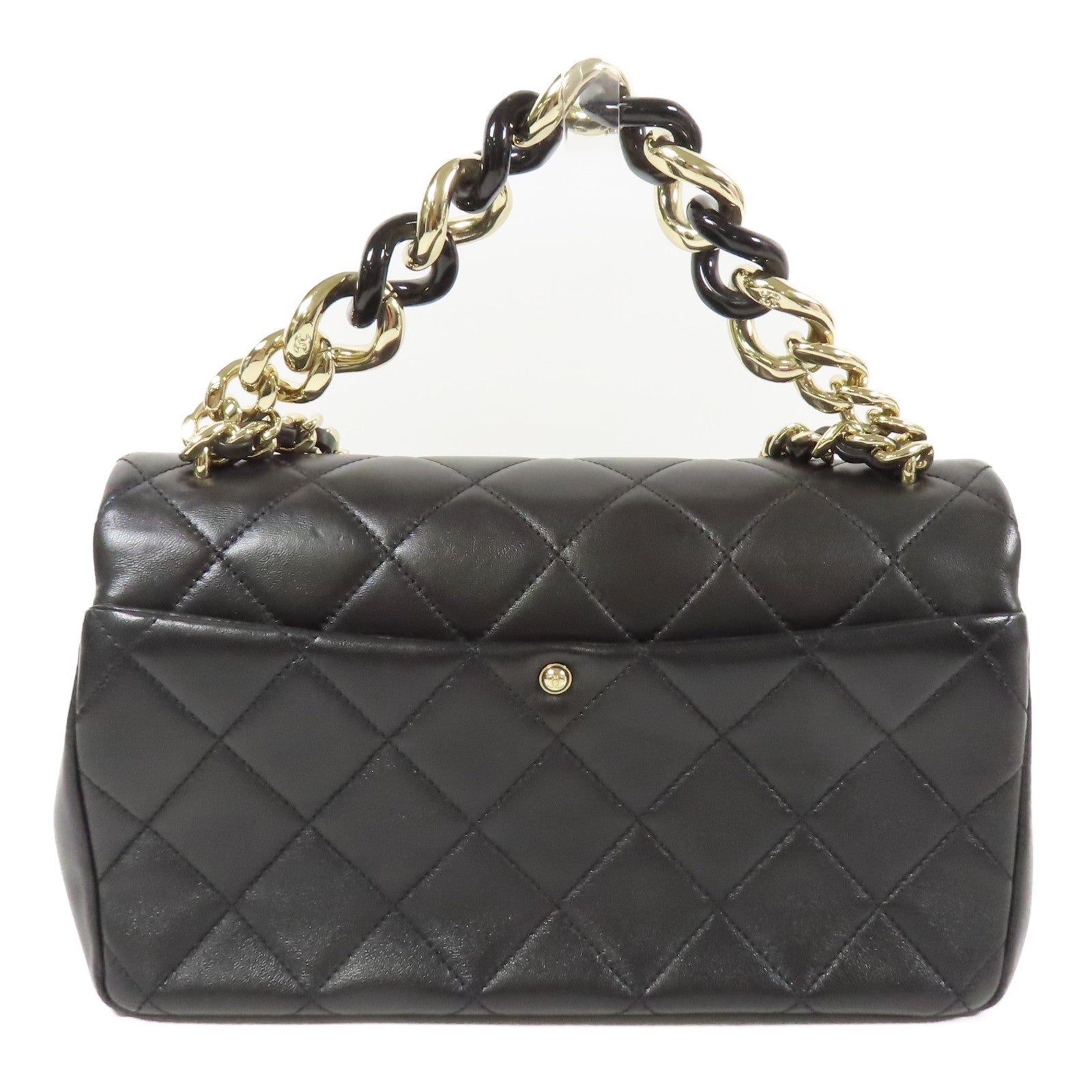 CHANEL 牛皮皮革Chain Flap Bag金扣鏈帶肩背袋
