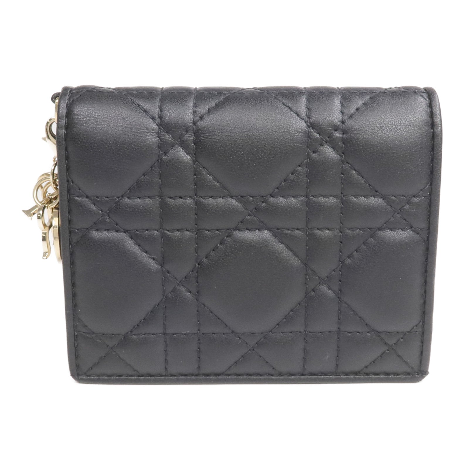 Dior 羊皮皮革Mini Lady Dior Gardenia Wallet金扣錢包