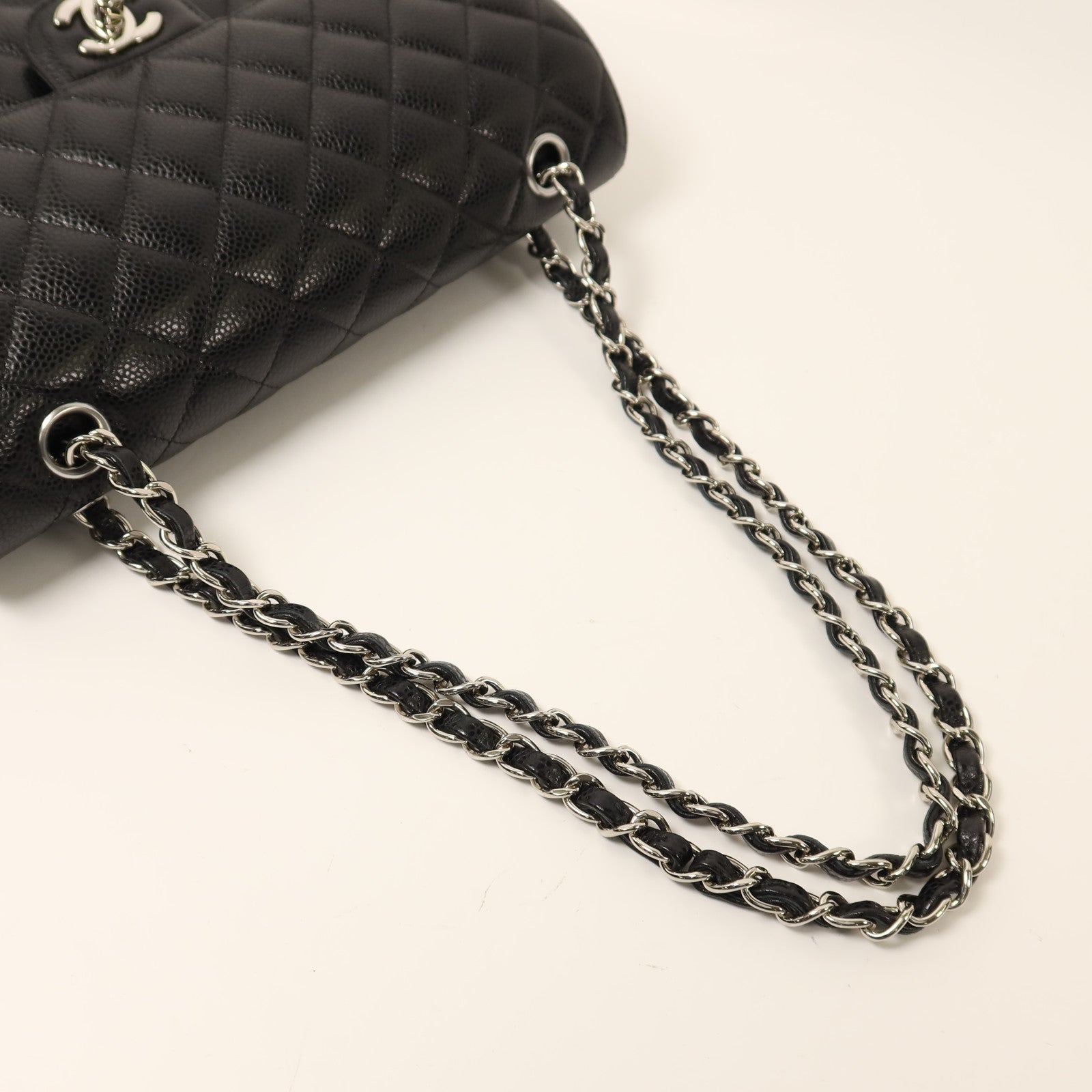 CHANEL 牛皮皮革Classic 25銀扣鏈帶肩背袋