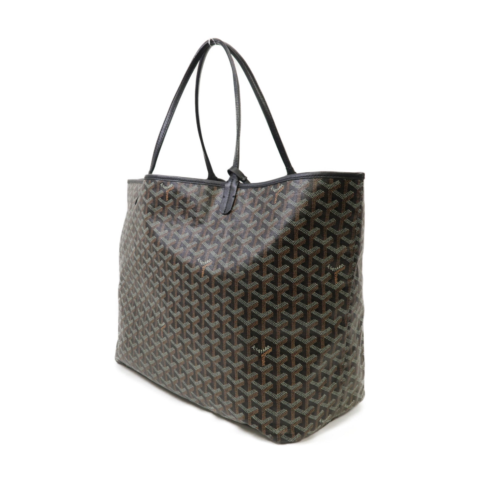GOYARD 塗層帆布/皮革Saint Louis手挽袋黑色/啡色