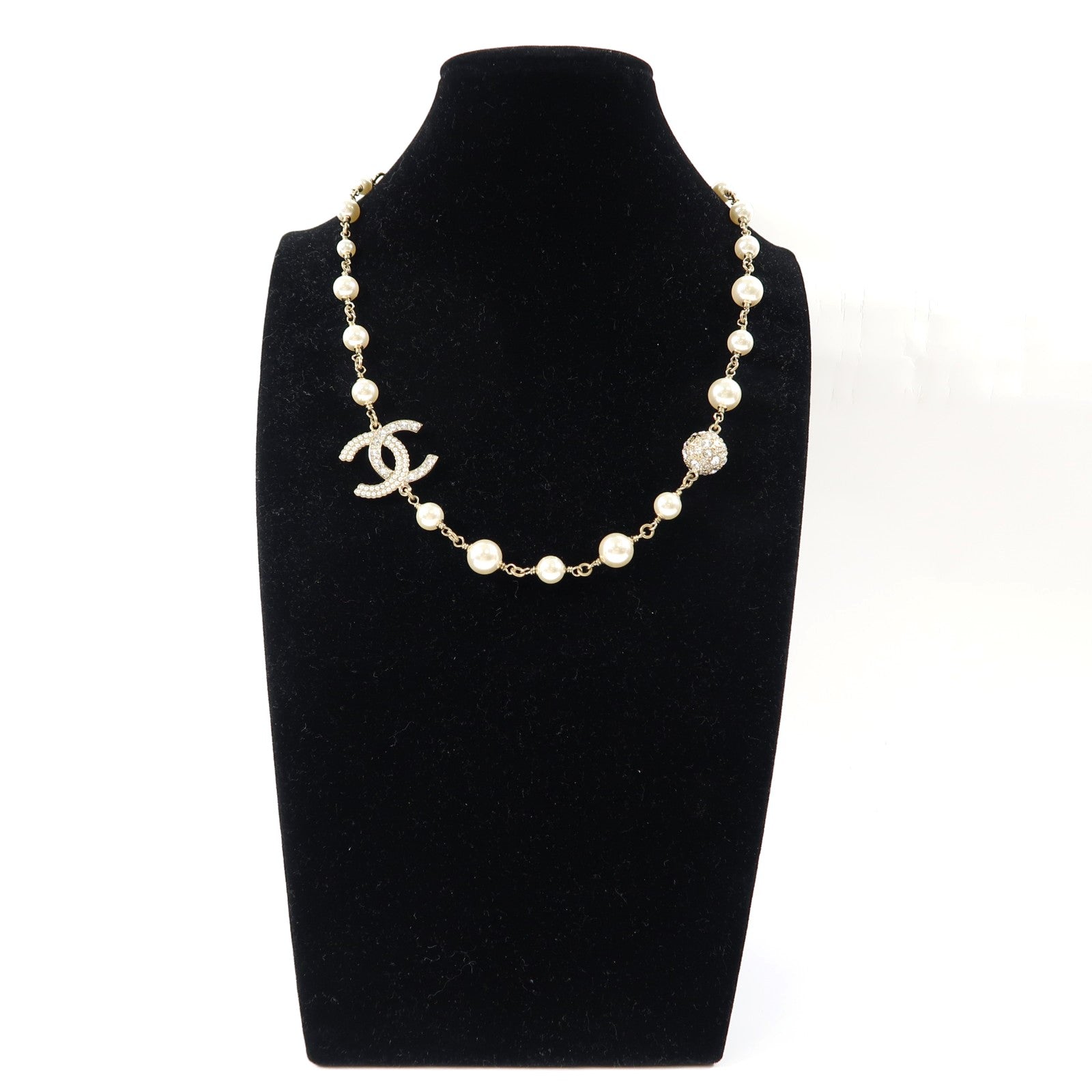 CHANEL 金屬/PVC Necklace項鍊金色/白色