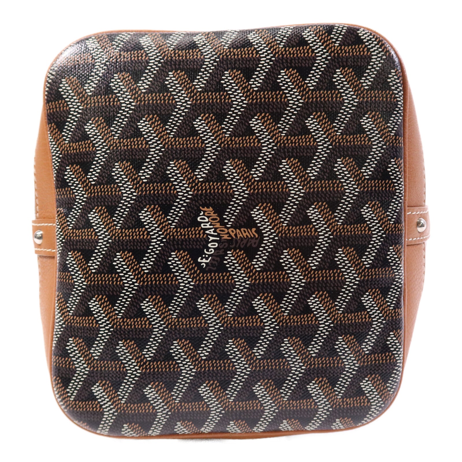 GOYARD 【激減優惠】塗層帆布Petit Flot Bucket銀扣肩背袋