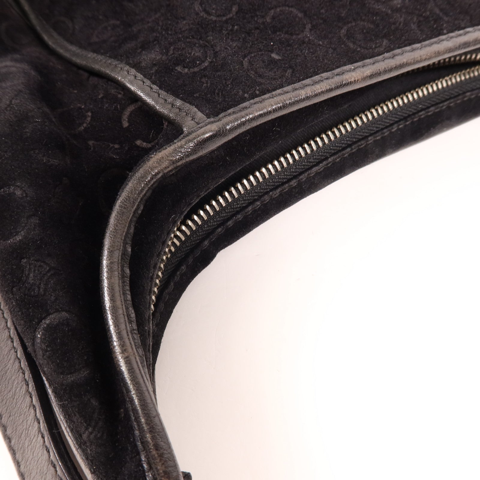 CELINE 麂皮皮革Vintage Shoulder Bag 055銀扣肩背袋