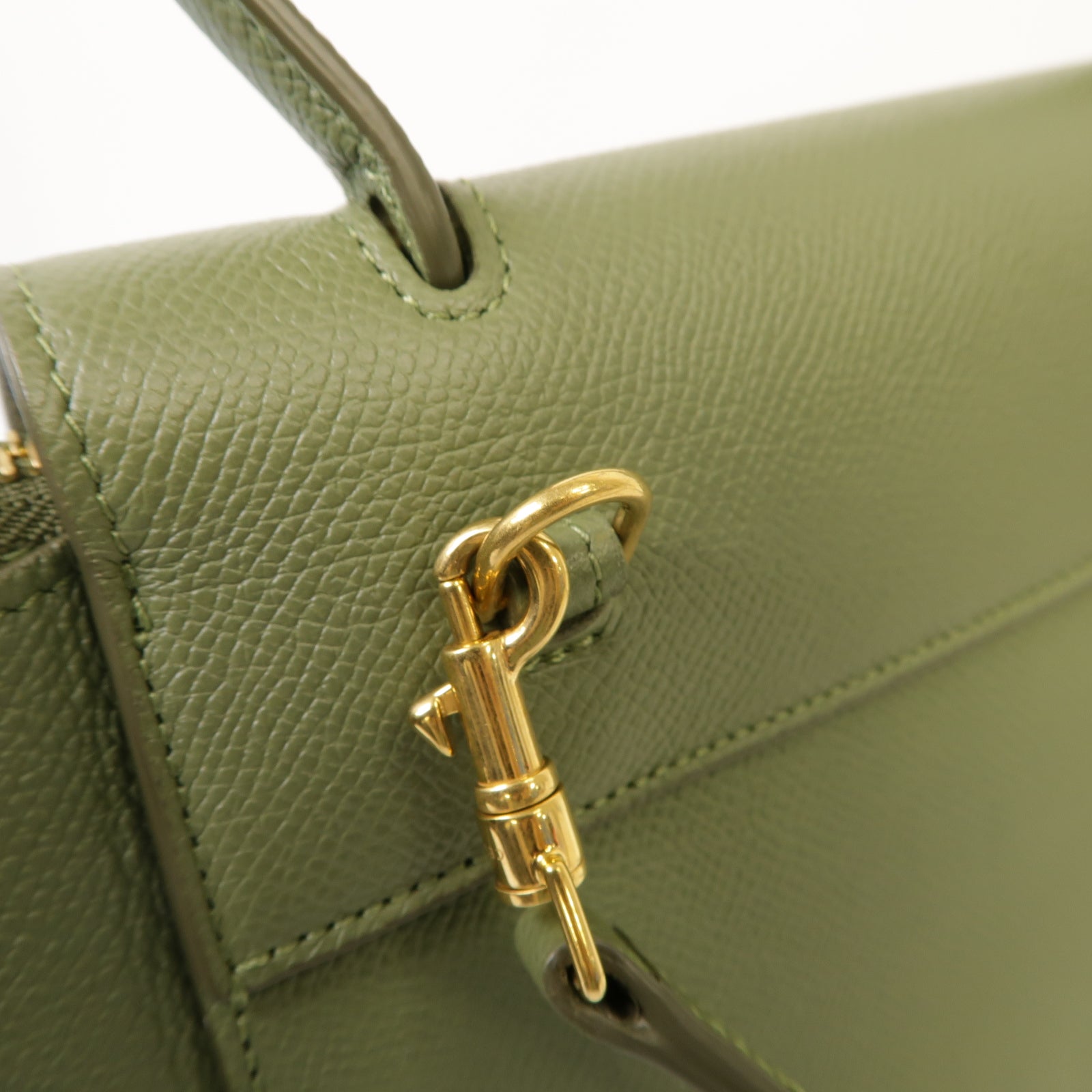 CELINE 牛皮皮革Nano Belt Bag金扣手挽肩背兩用袋綠色