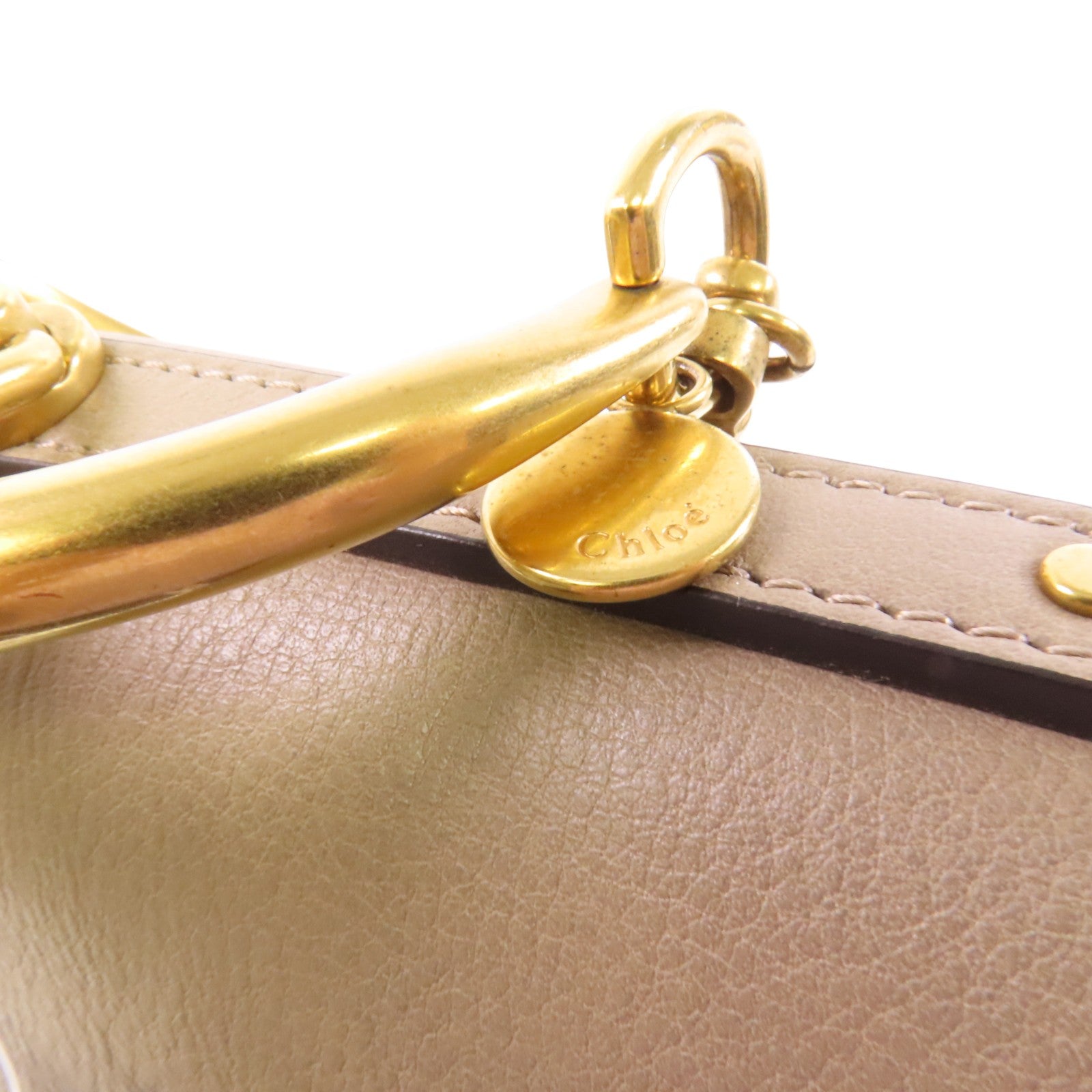 Chloe 牛皮皮革Nile金扣手挽肩背兩用袋