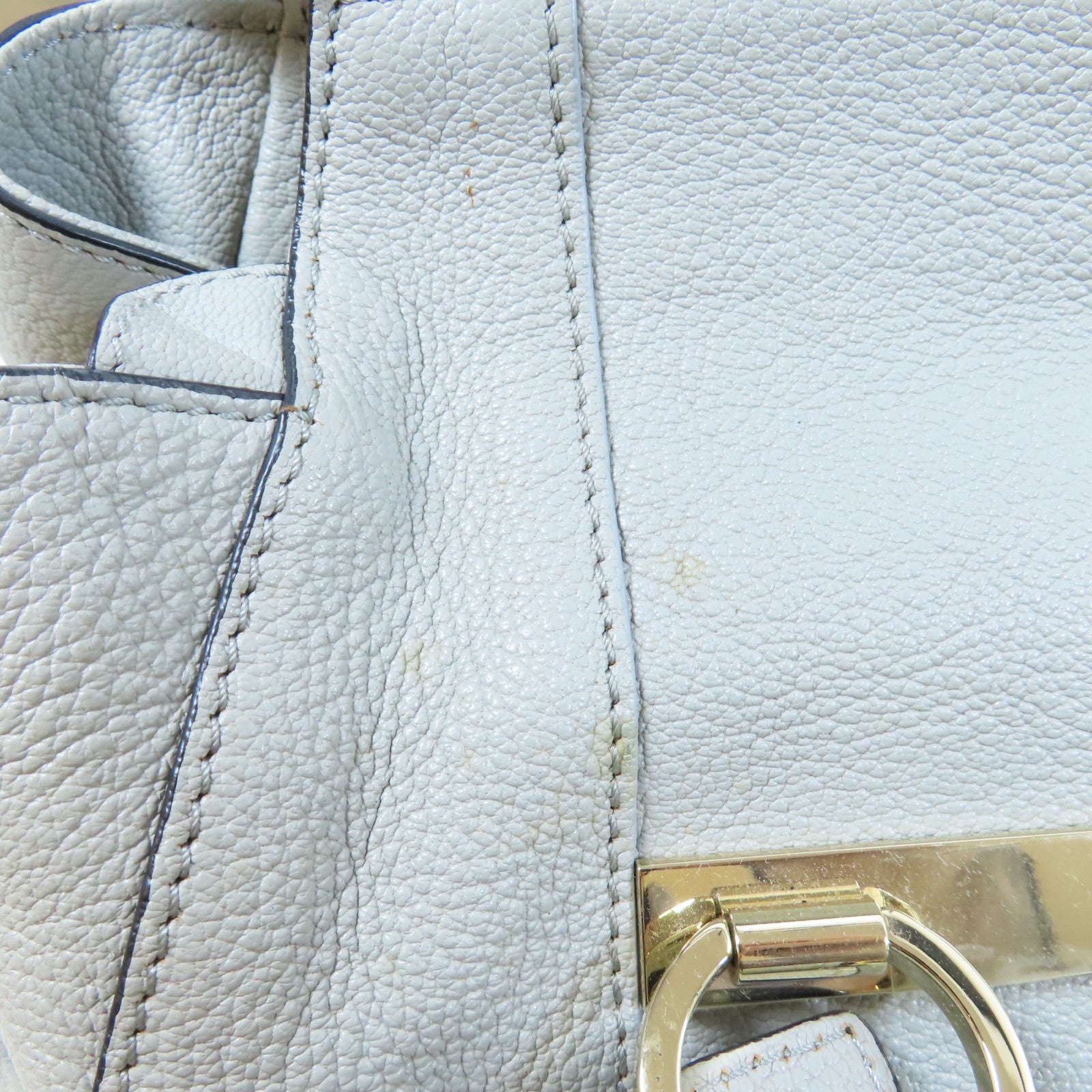 Chloe 【激減優惠】牛皮皮革2 Way Shoulder Bag金扣手挽肩背兩用袋灰色