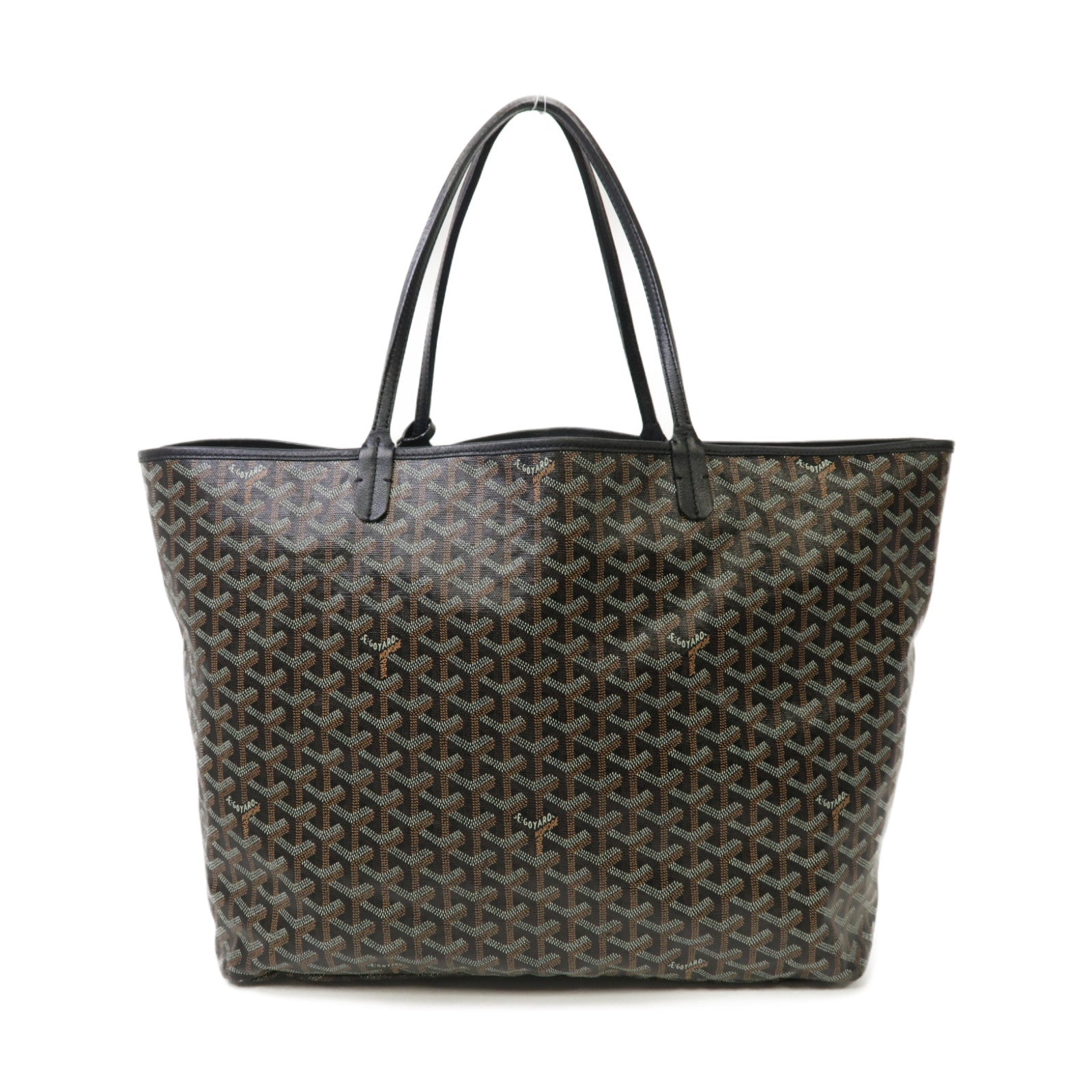 GOYARD 塗層帆布/皮革Saint Louis手挽袋黑色/啡色