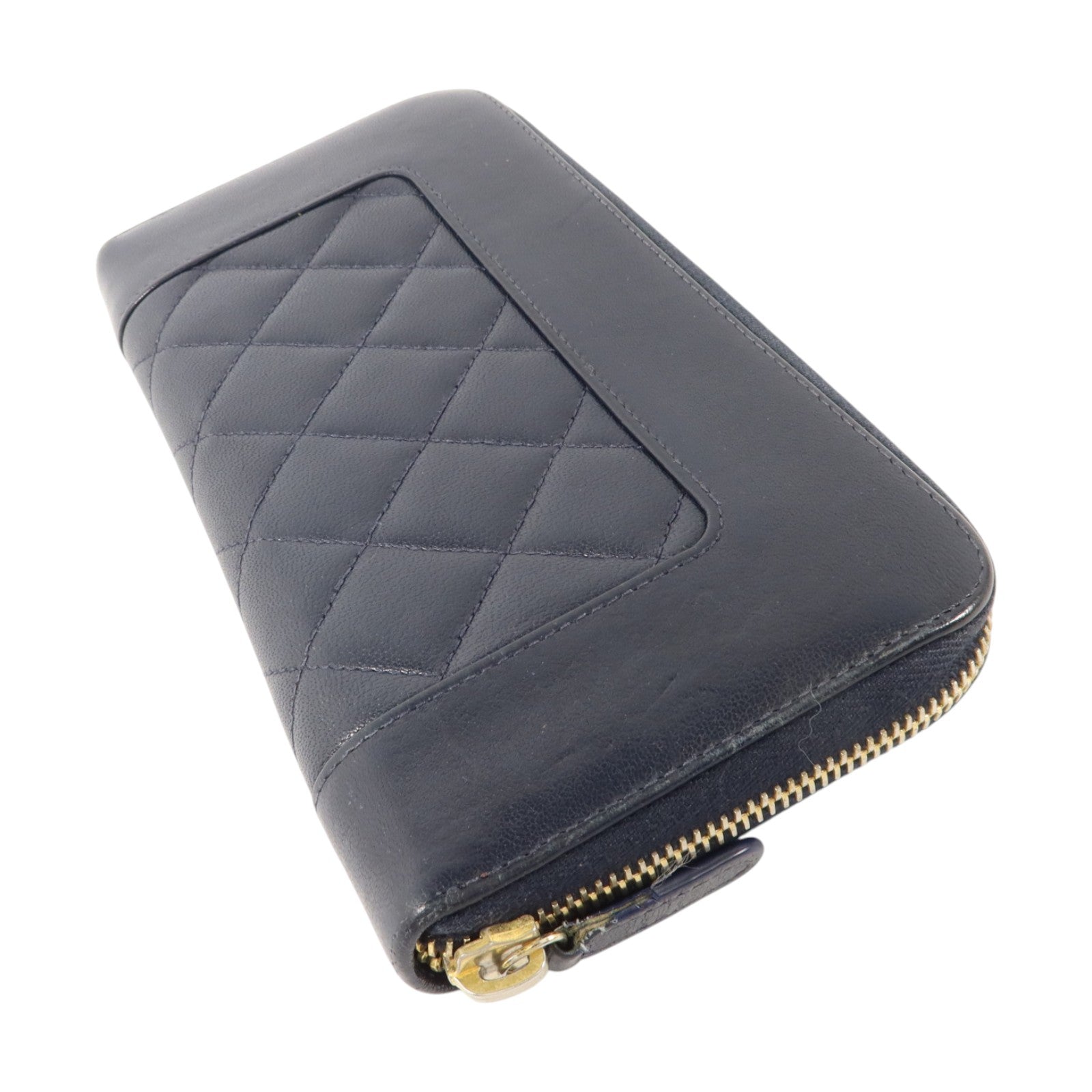 CHANEL 羊皮皮革Vintage Long Zipped Wallet金扣長錢包