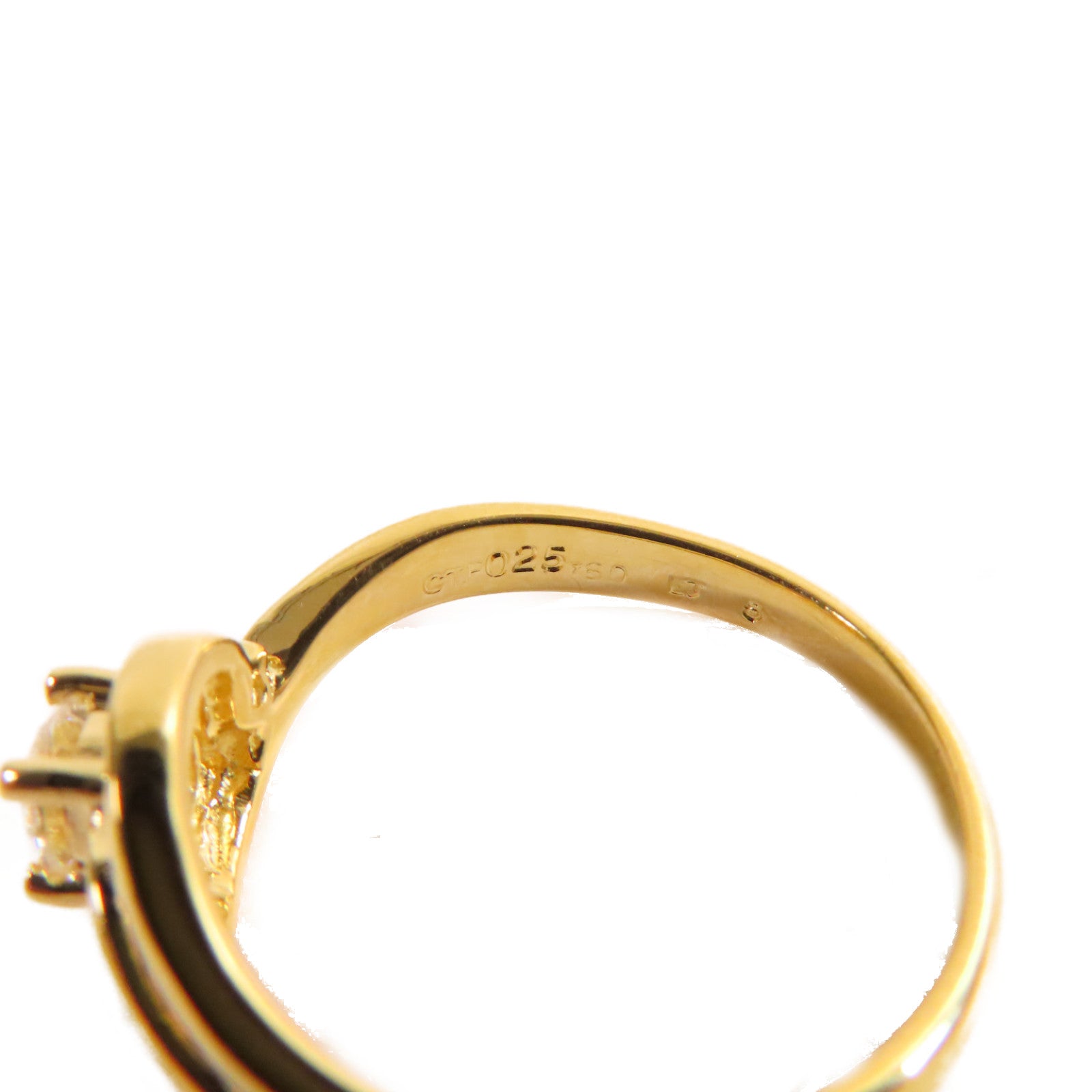 JEWELRY 【激減優惠】18K黃金/0.25ct鑽石/0.02ct鑽石Diamond Ring戒指US#6