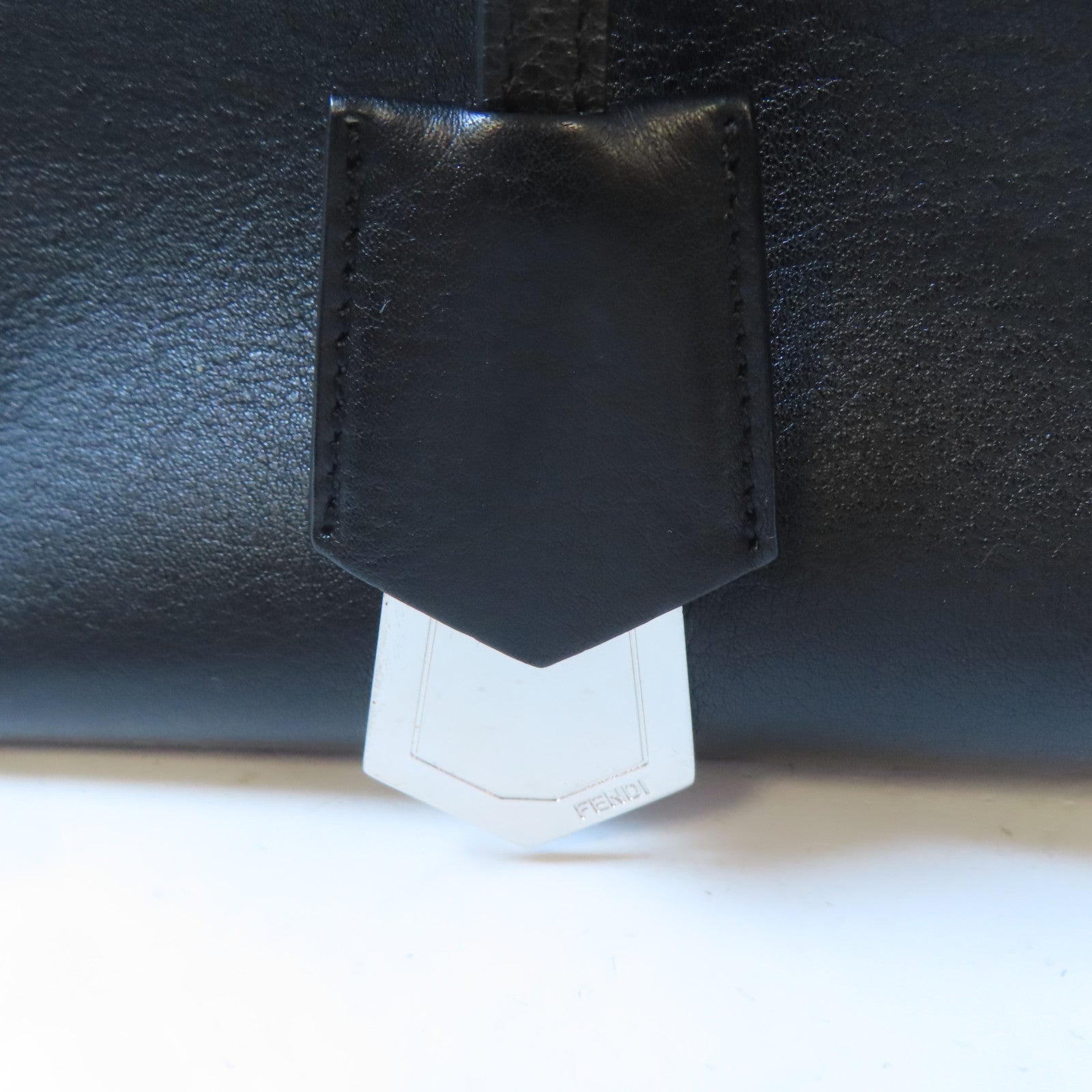 FENDI 牛皮皮革By The Way銀扣手挽肩背兩用袋黑色