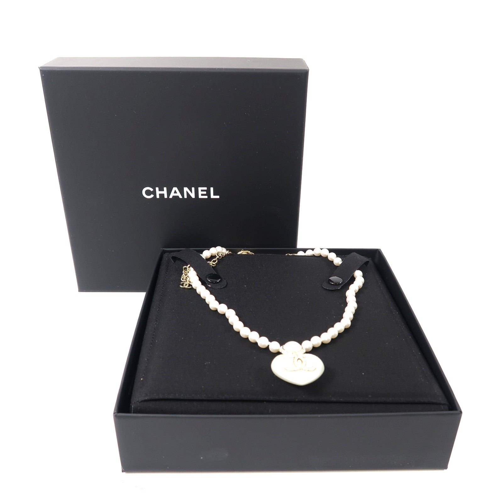 CHANEL 金屬/PVC Necklace項鍊白色