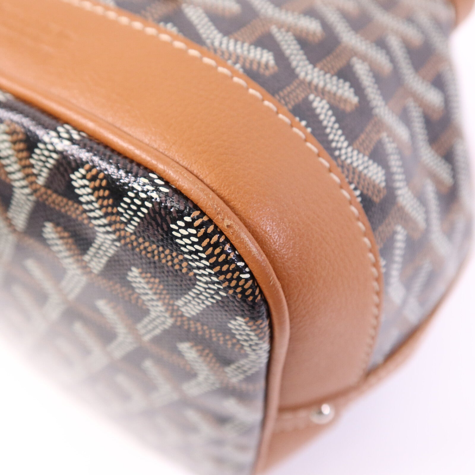 GOYARD 【激減優惠】塗層帆布Petit Flot Bucket銀扣肩背袋