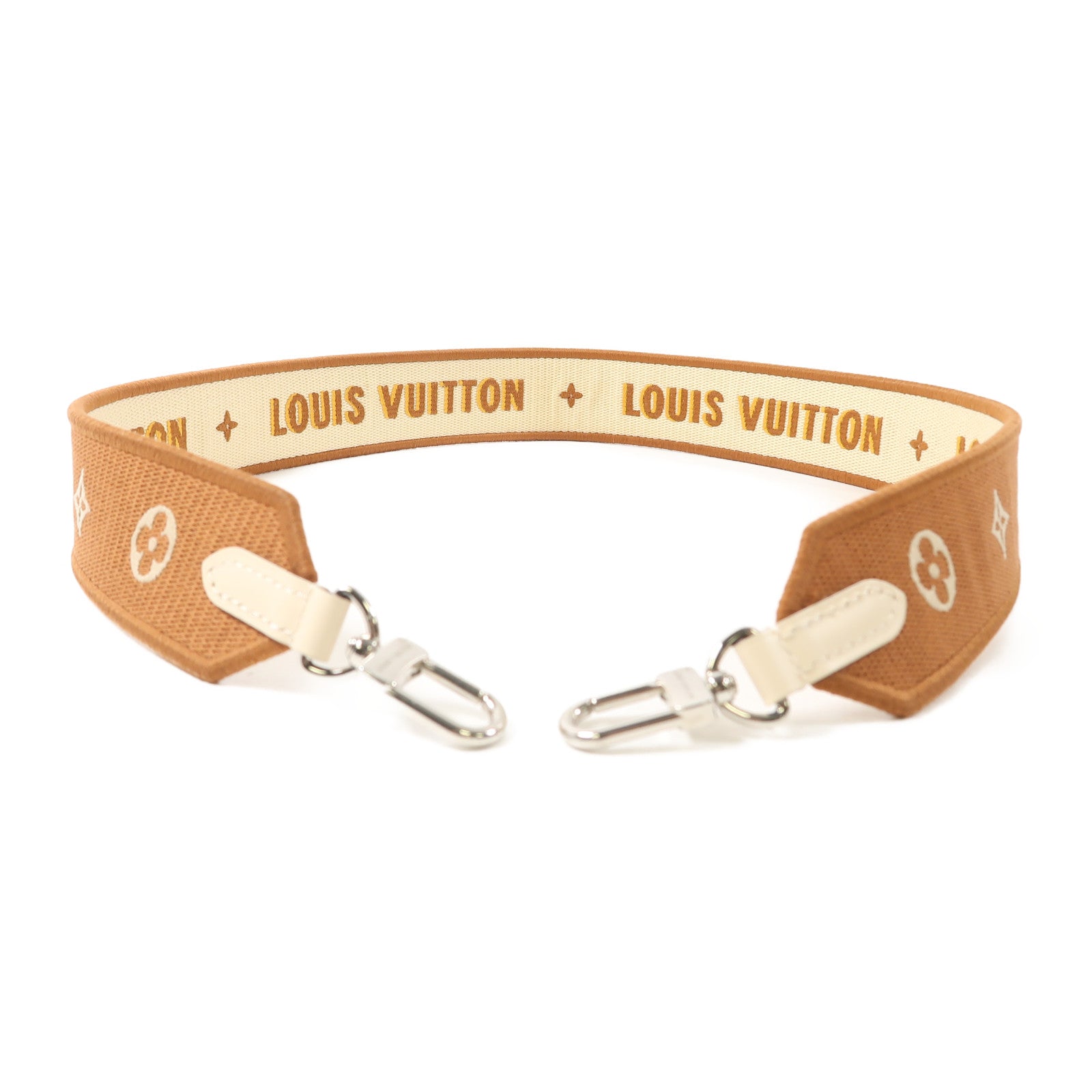 LOUIS VUITTON 帆布Shoulder Strap銀扣肩背帶啡色/米色