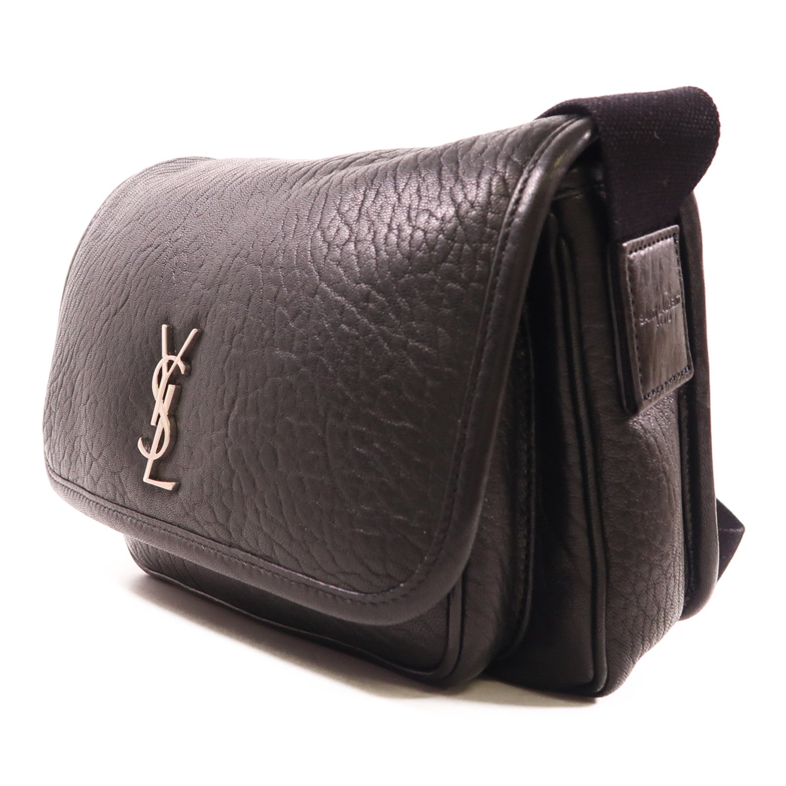 SAINT LAURENT 【激減優惠】羊皮皮革Niki Messenger Bag銀扣肩背袋