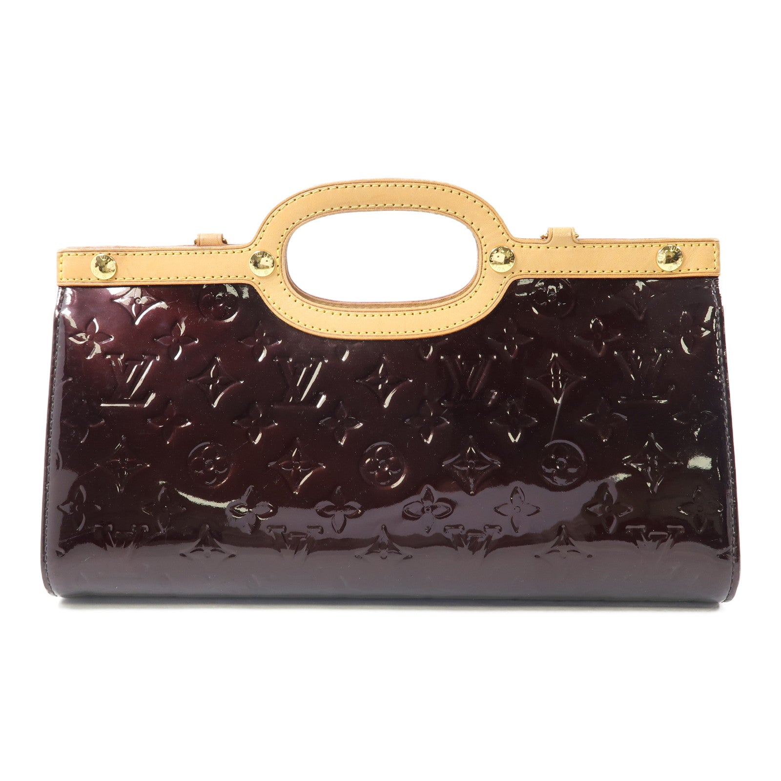 LOUIS VUITTON Monogram Vernis Roxbury Drive金扣手挽肩背兩用袋酒紅色