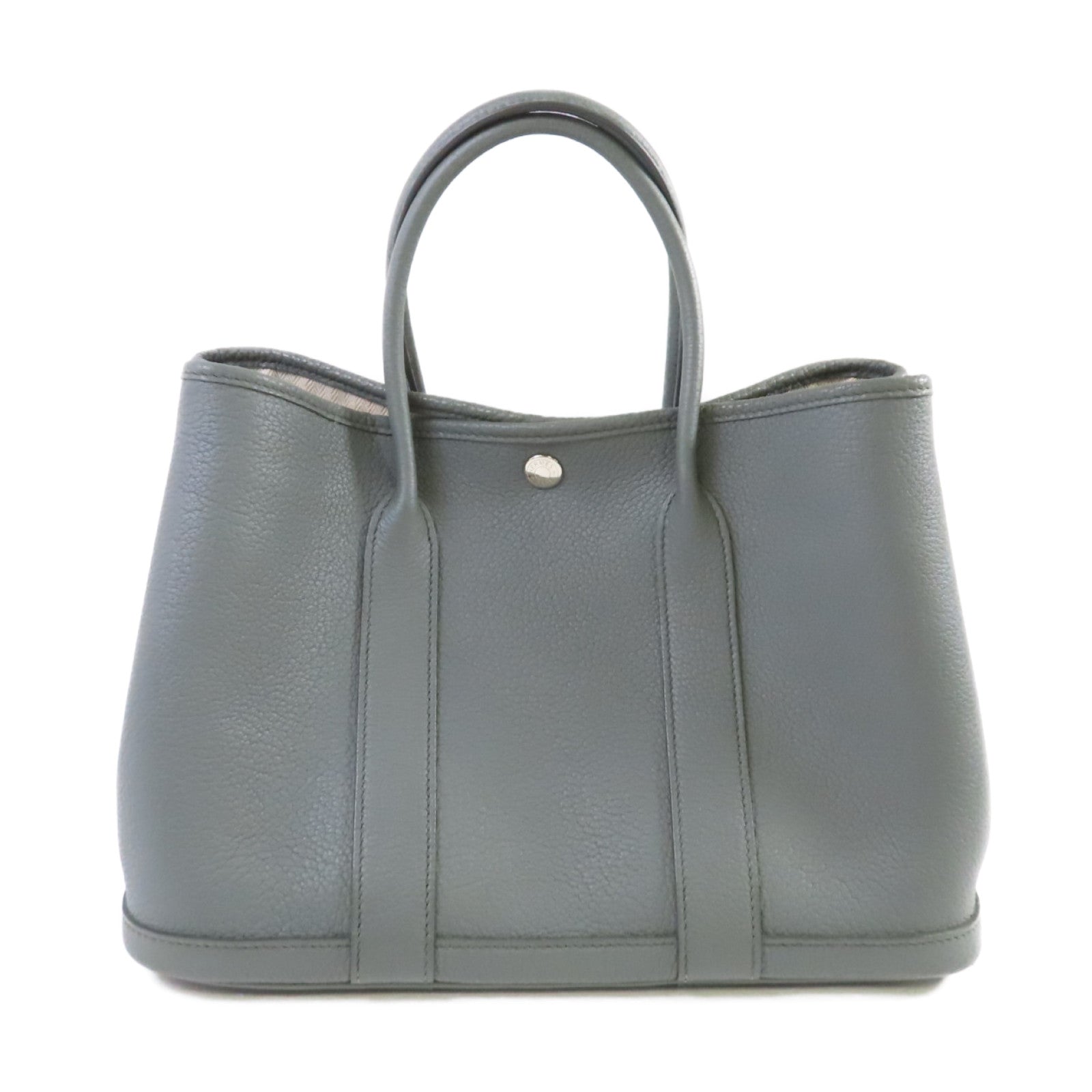 HERMES Negonda皮革Garden Party TPM Tote Bag銀扣手挽袋63 Vert Amande杏仁綠色