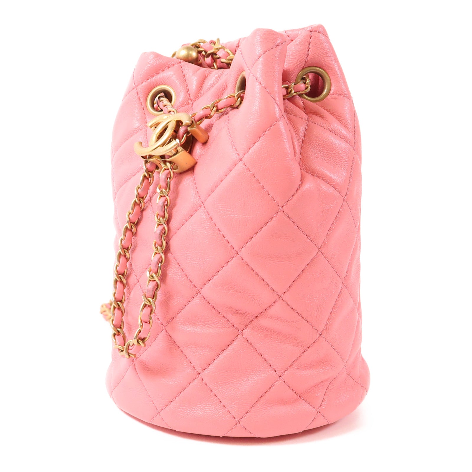 CHANEL 羊皮皮革Chain Shoulder金扣鏈帶肩背袋