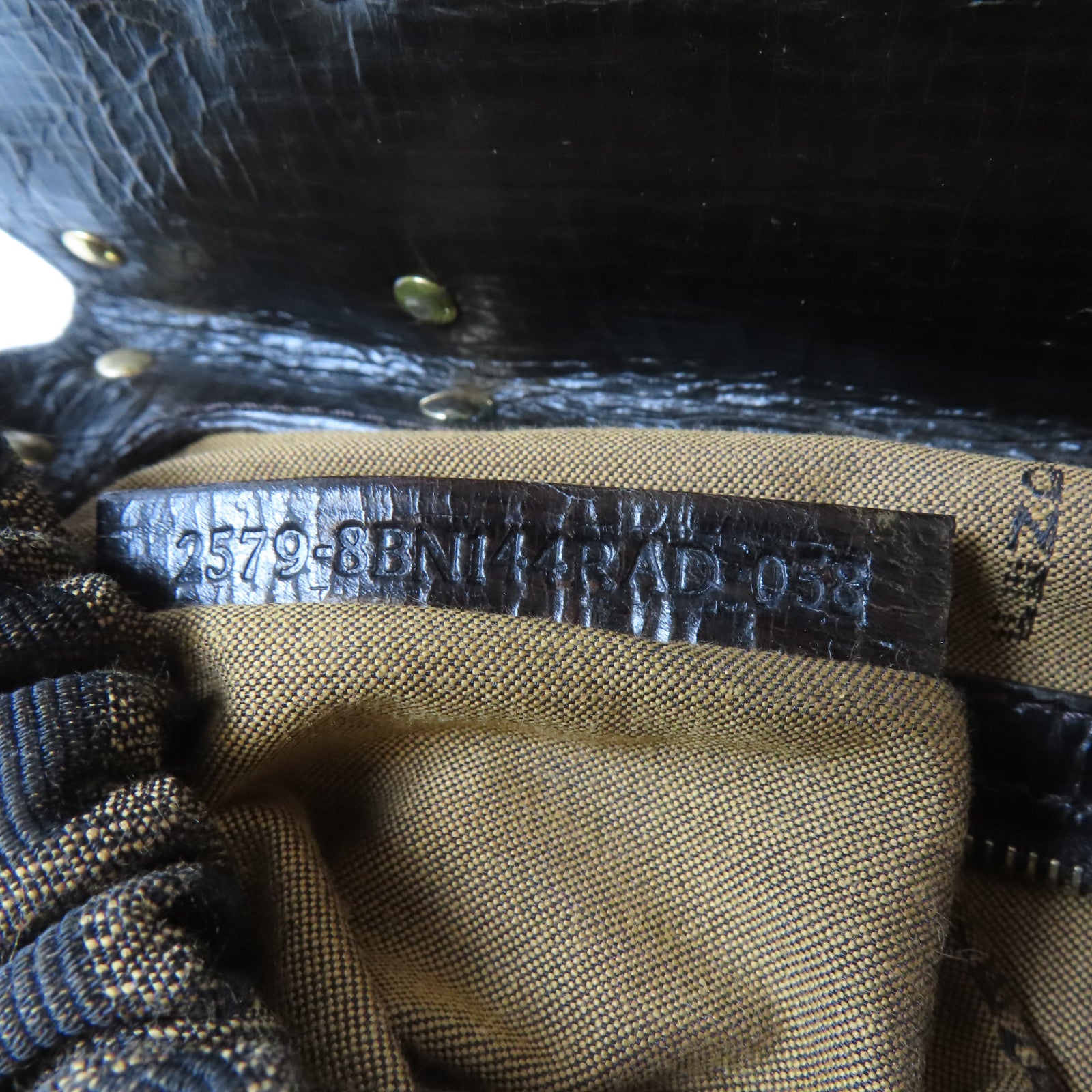 FENDI 牛皮皮革/帆布Hand Bag金扣手挽袋啡色