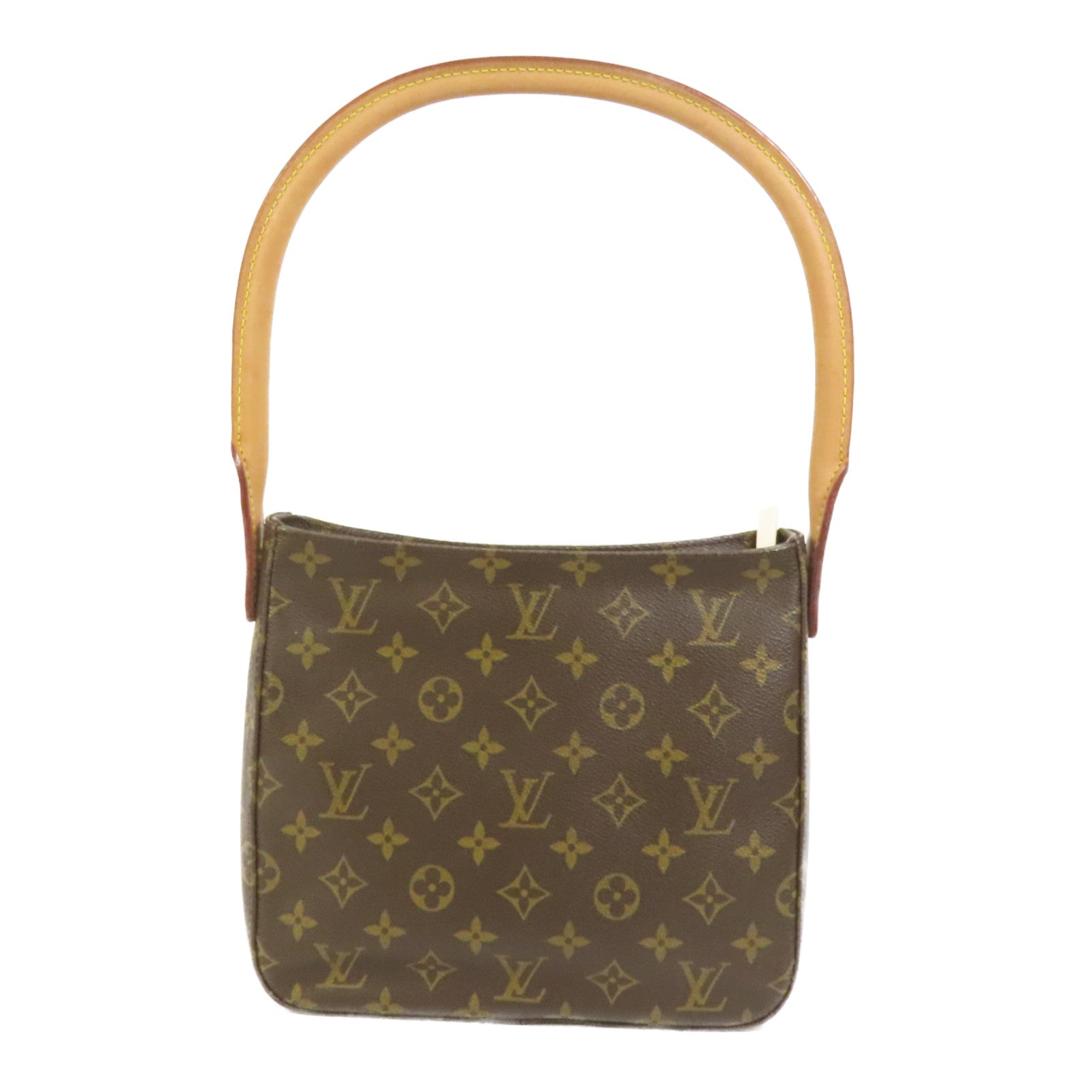 LOUIS VUITTON Monogram Looping MM金扣肩背袋棕色