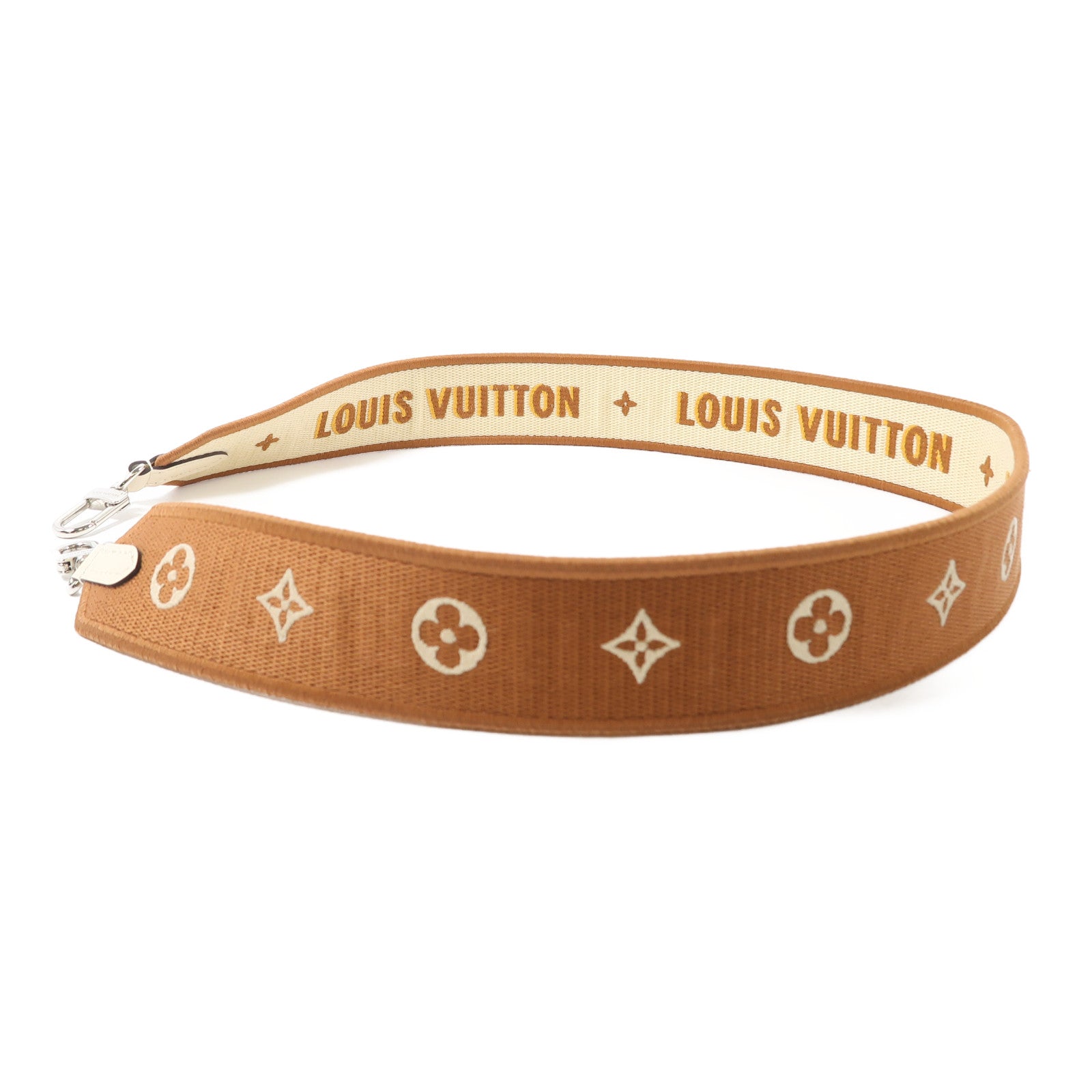 LOUIS VUITTON 帆布Shoulder Strap銀扣肩背帶啡色/米色