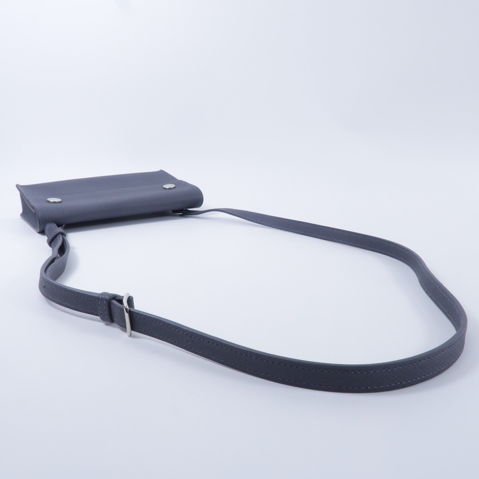 HERMES Epsom皮革Hermesnap Wallet Bag肩背袋Ardoise