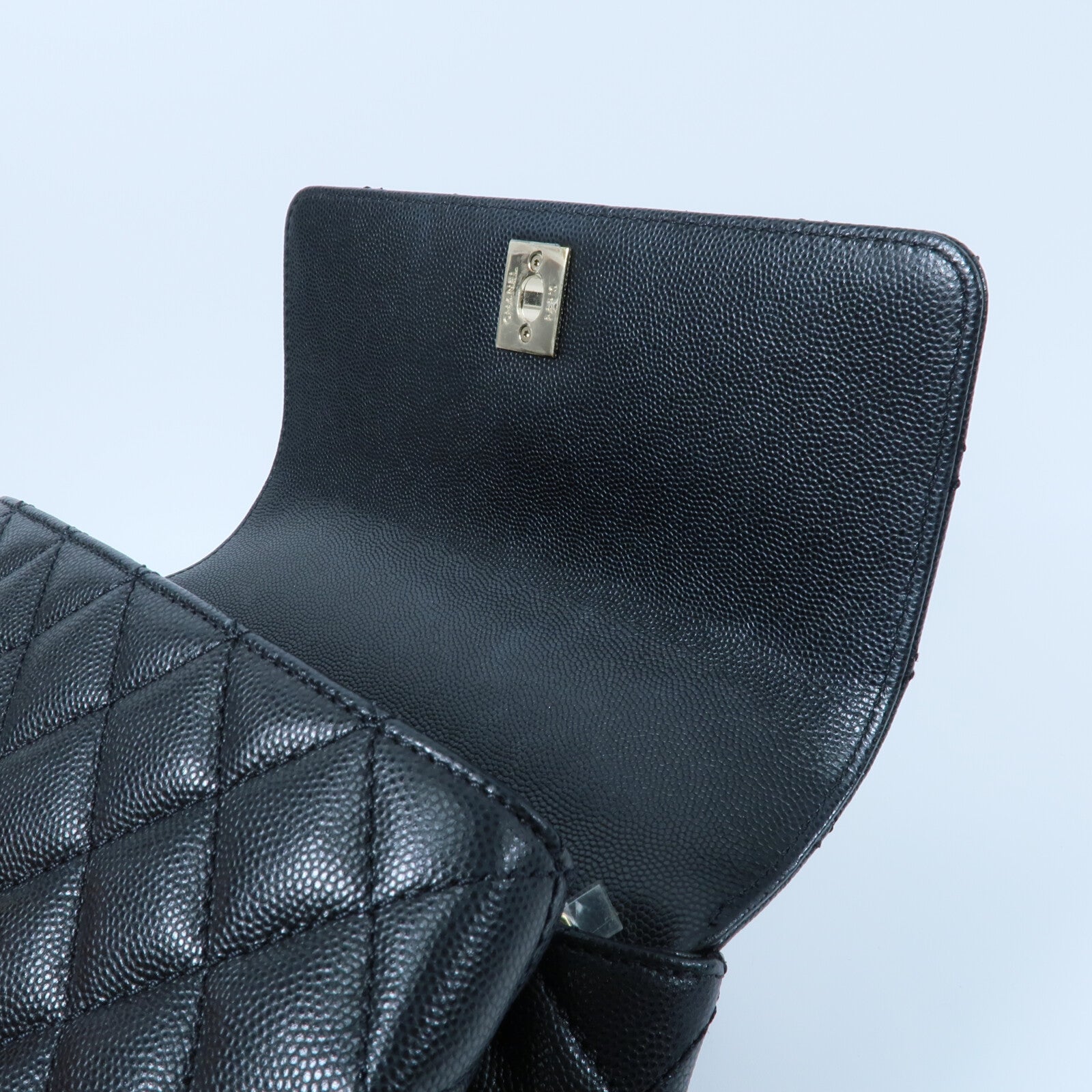 CHANEL 牛皮皮革Coco Handle Small鏈帶手挽肩背兩用袋