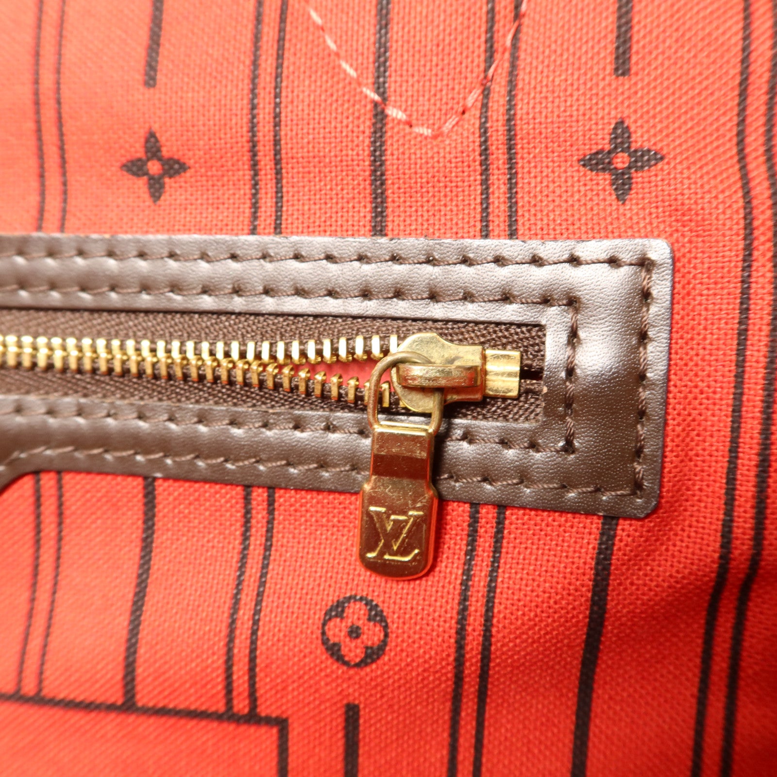 LOUIS VUITTON Damier Neverfull MM金扣手挽袋