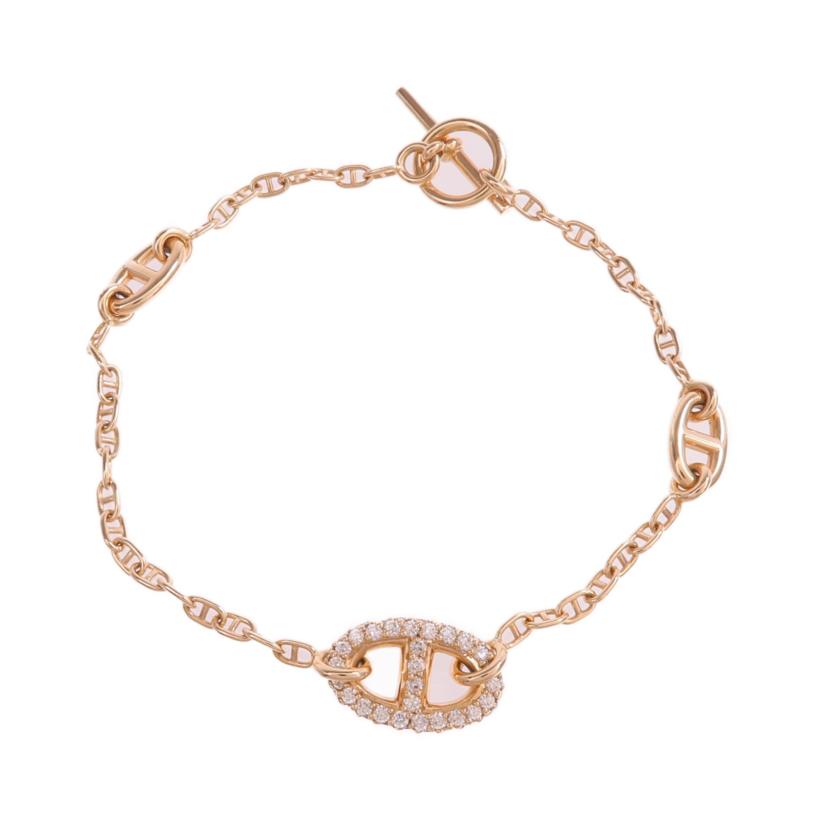 HERMES 18K玫瑰金Farandole Bracelet鑽石手鏈