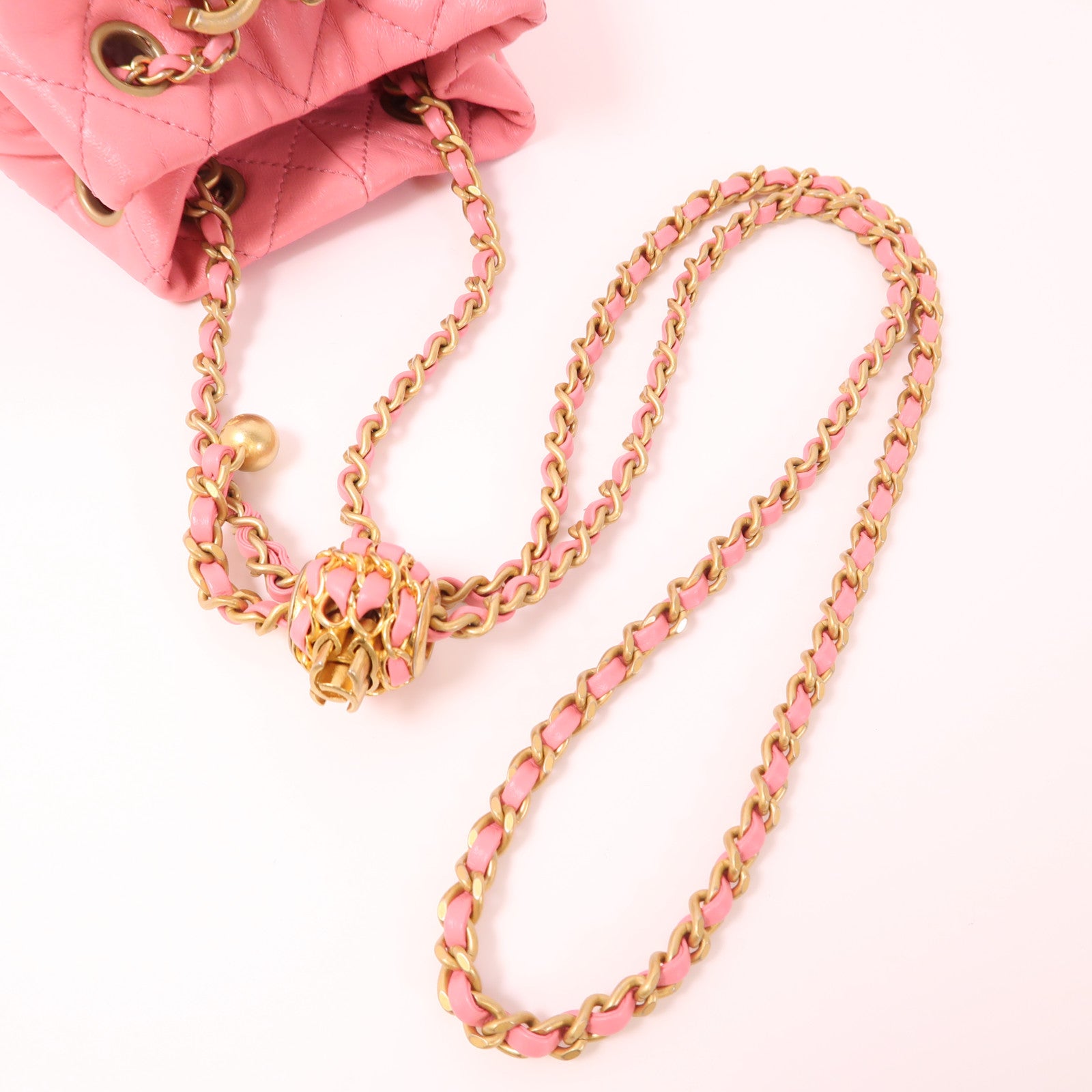 CHANEL 羊皮皮革Chain Shoulder金扣鏈帶肩背袋