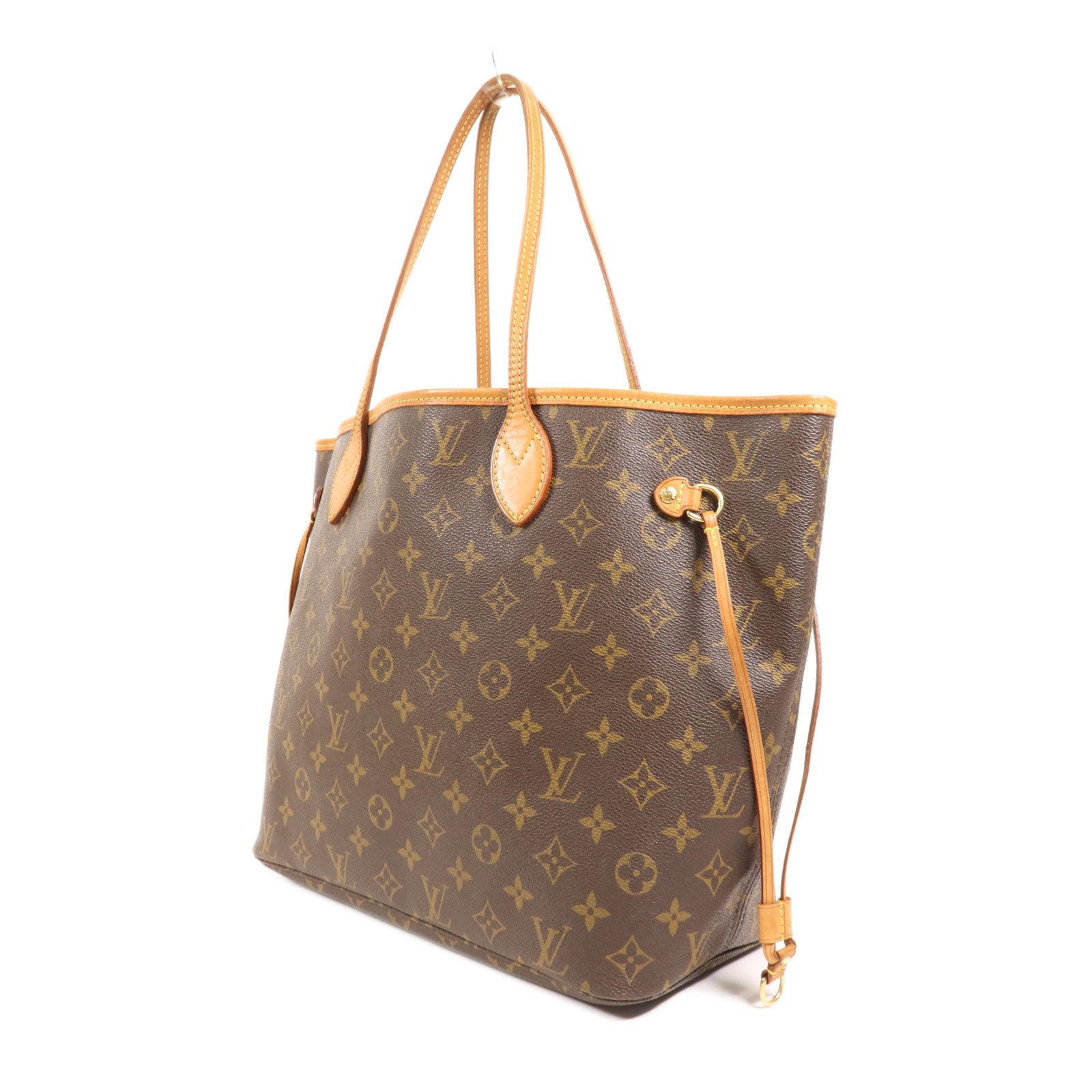 LOUIS VUITTON Monogram Neverfull MM金扣手挽袋