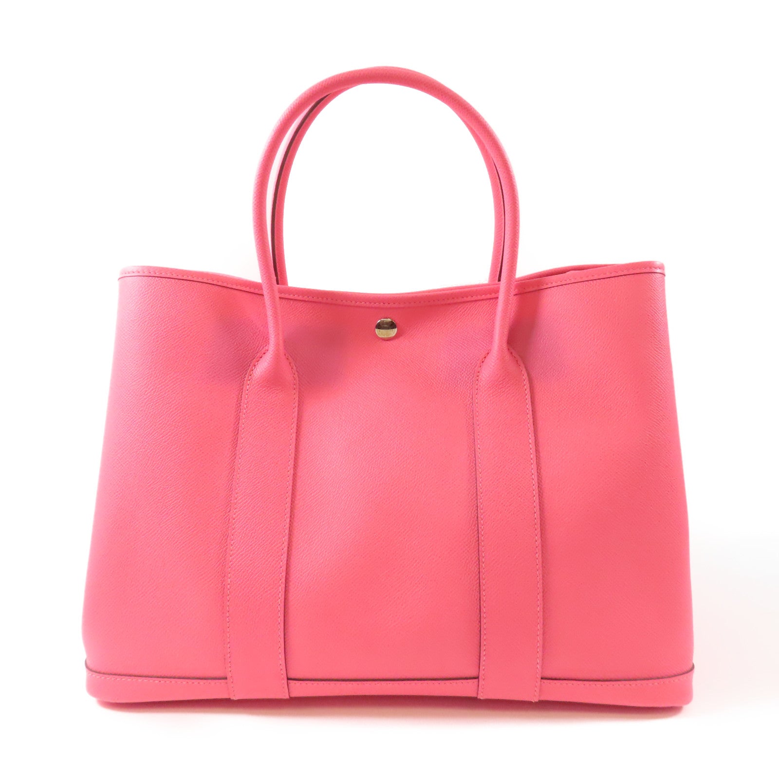HERMES Epsom皮革Garden Party PM銀扣手挽袋Rose Azalee