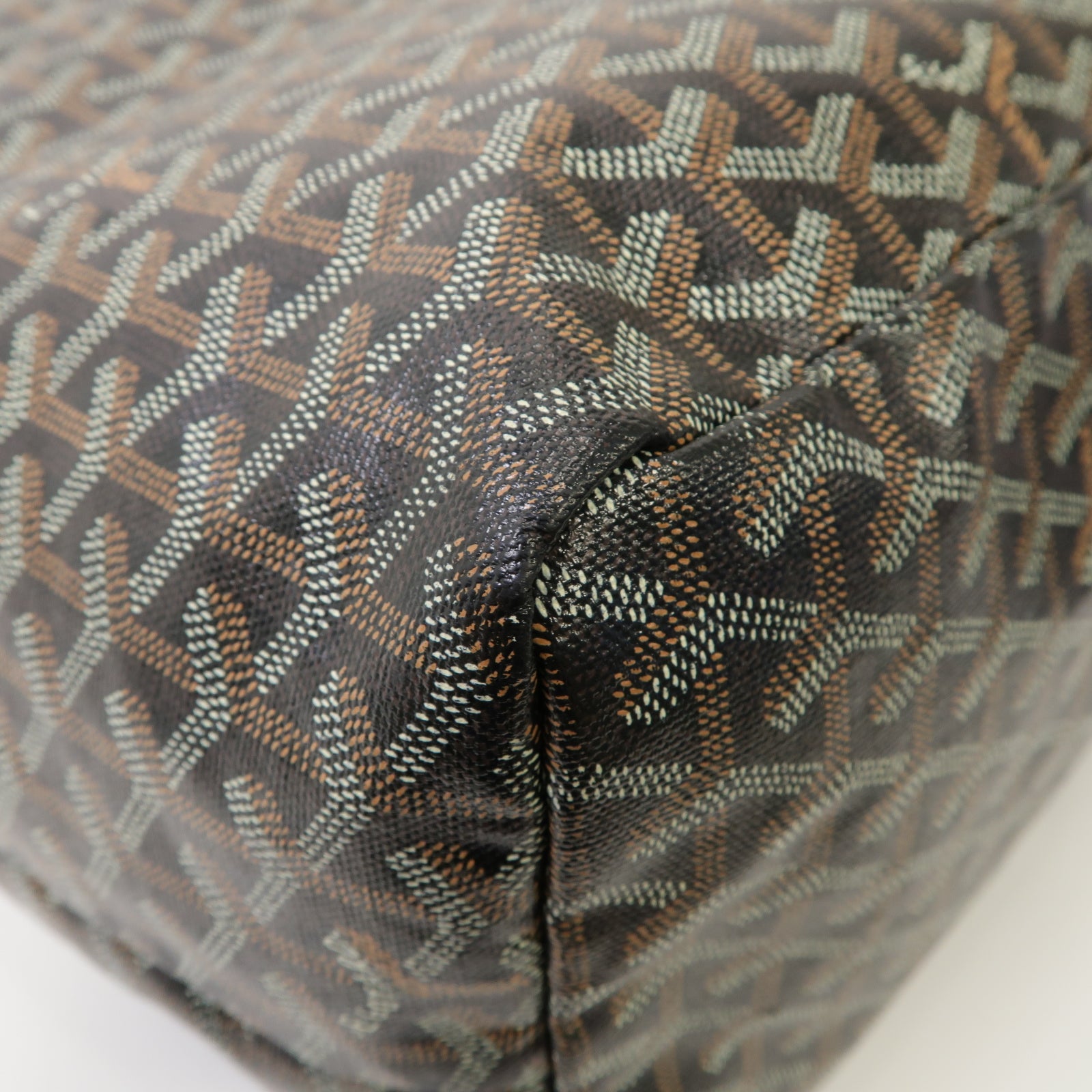 GOYARD 塗層帆布/皮革Saint Louis手挽袋黑色/啡色