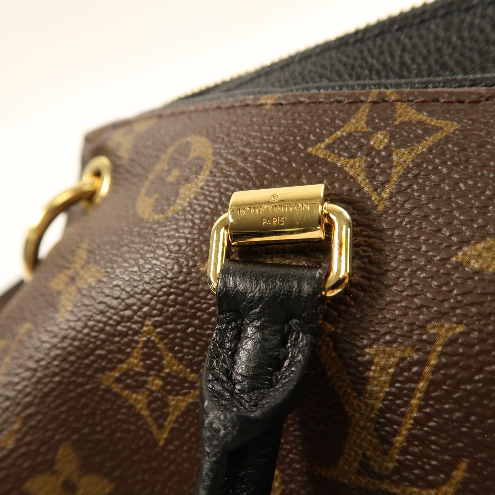 LOUIS VUITTON Monogram Pallas BB金扣手挽肩背兩用袋啡色/黑色