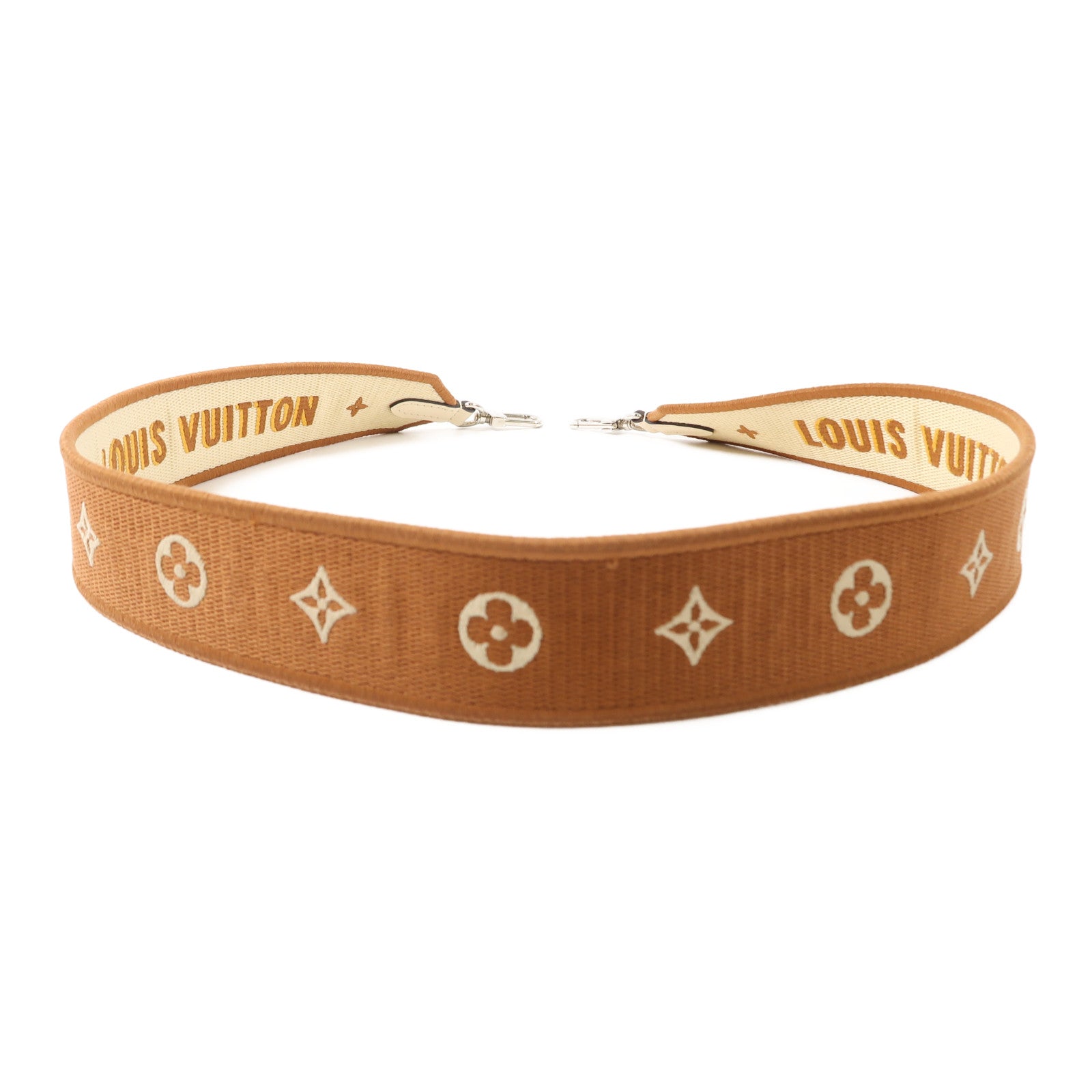 LOUIS VUITTON 帆布Shoulder Strap銀扣肩背帶啡色/米色