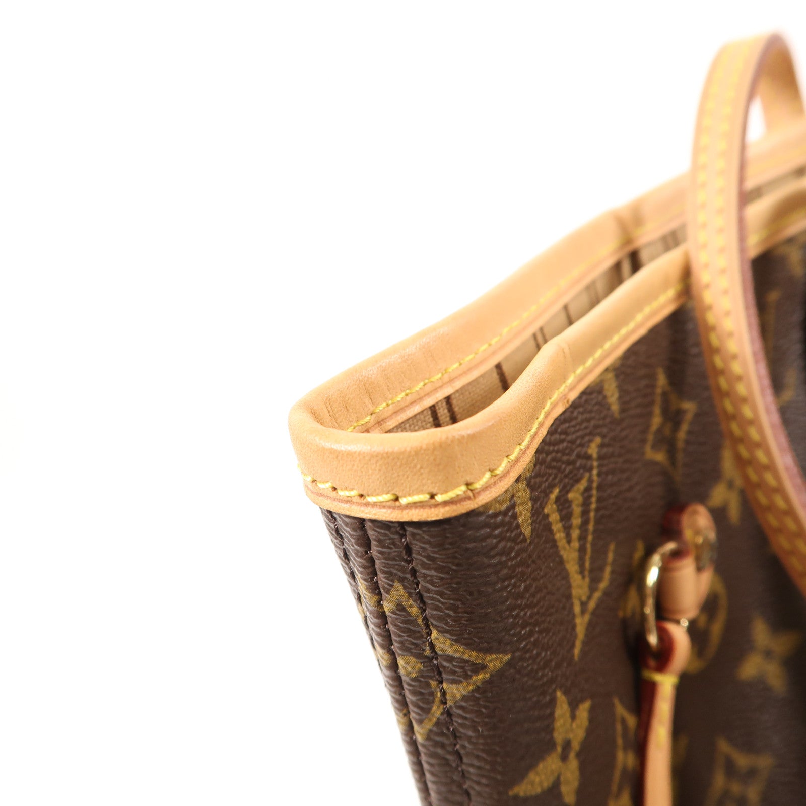 LOUIS VUITTON Monogram Neverfull MM金扣手挽袋
