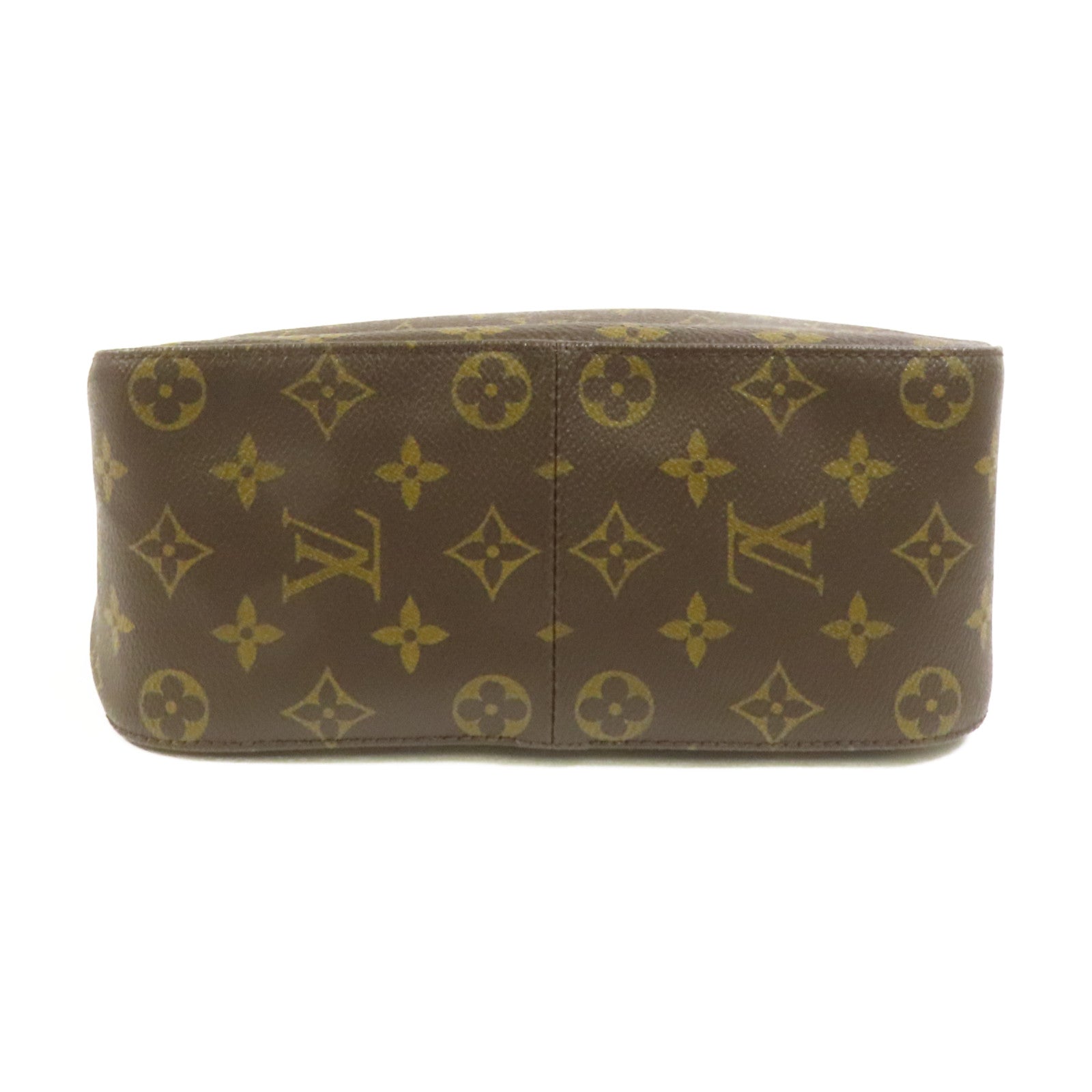 LOUIS VUITTON Monogram Looping MM金扣肩背袋棕色