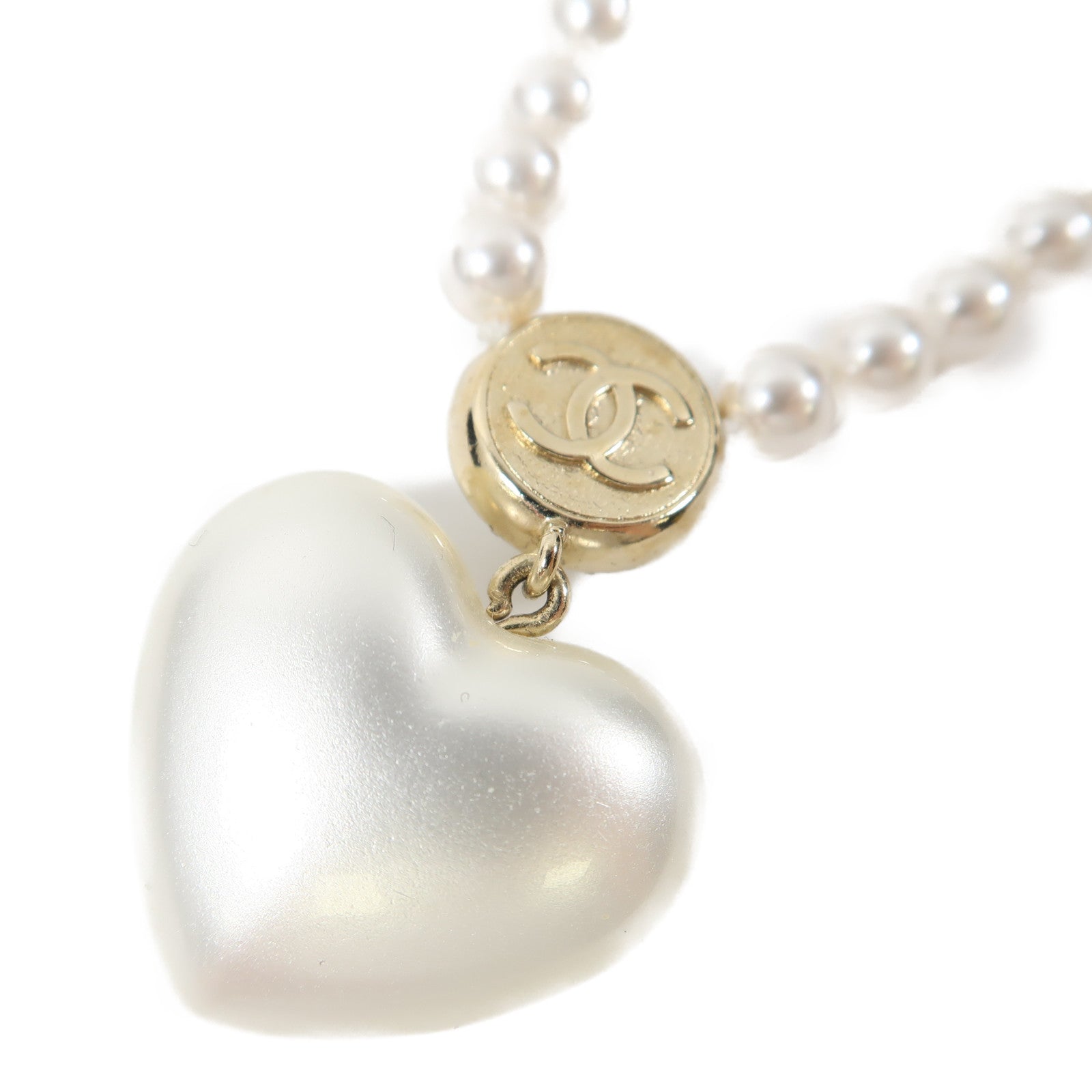 CHANEL 金屬/PVC Necklace項鍊白色