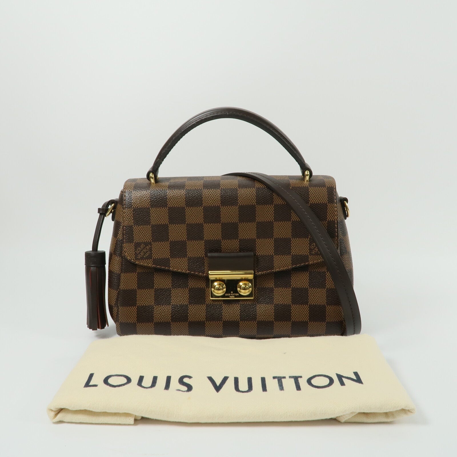 LOUIS VUITTON Damier Croisette手挽肩背兩用袋