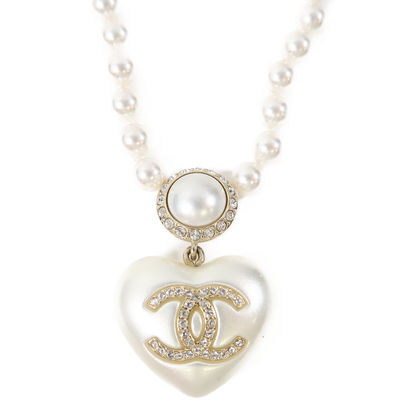 CHANEL 金屬/PVC Necklace項鍊白色
