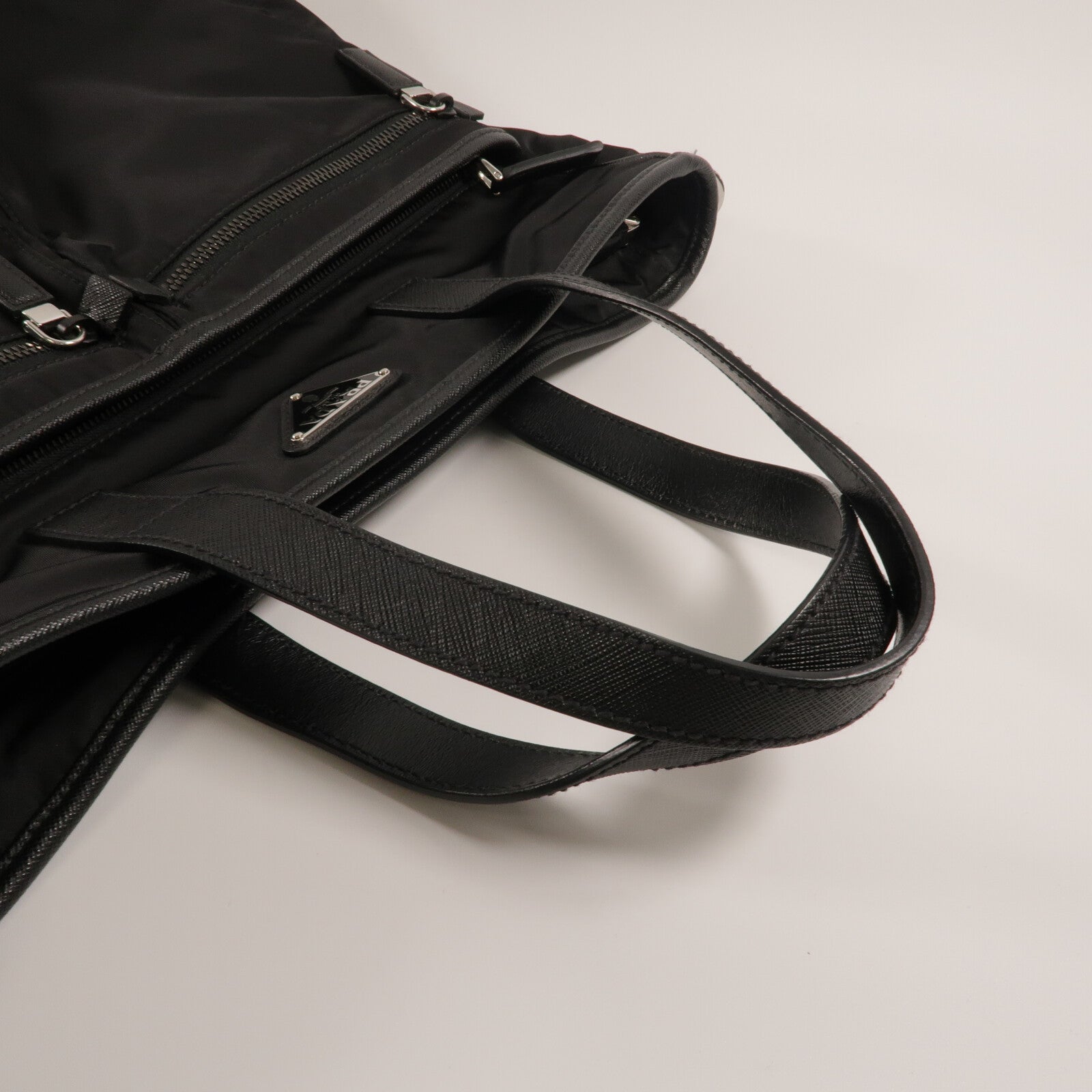 PRADA 尼龍/Saffiano皮革Tote Bag手挽肩背兩用袋