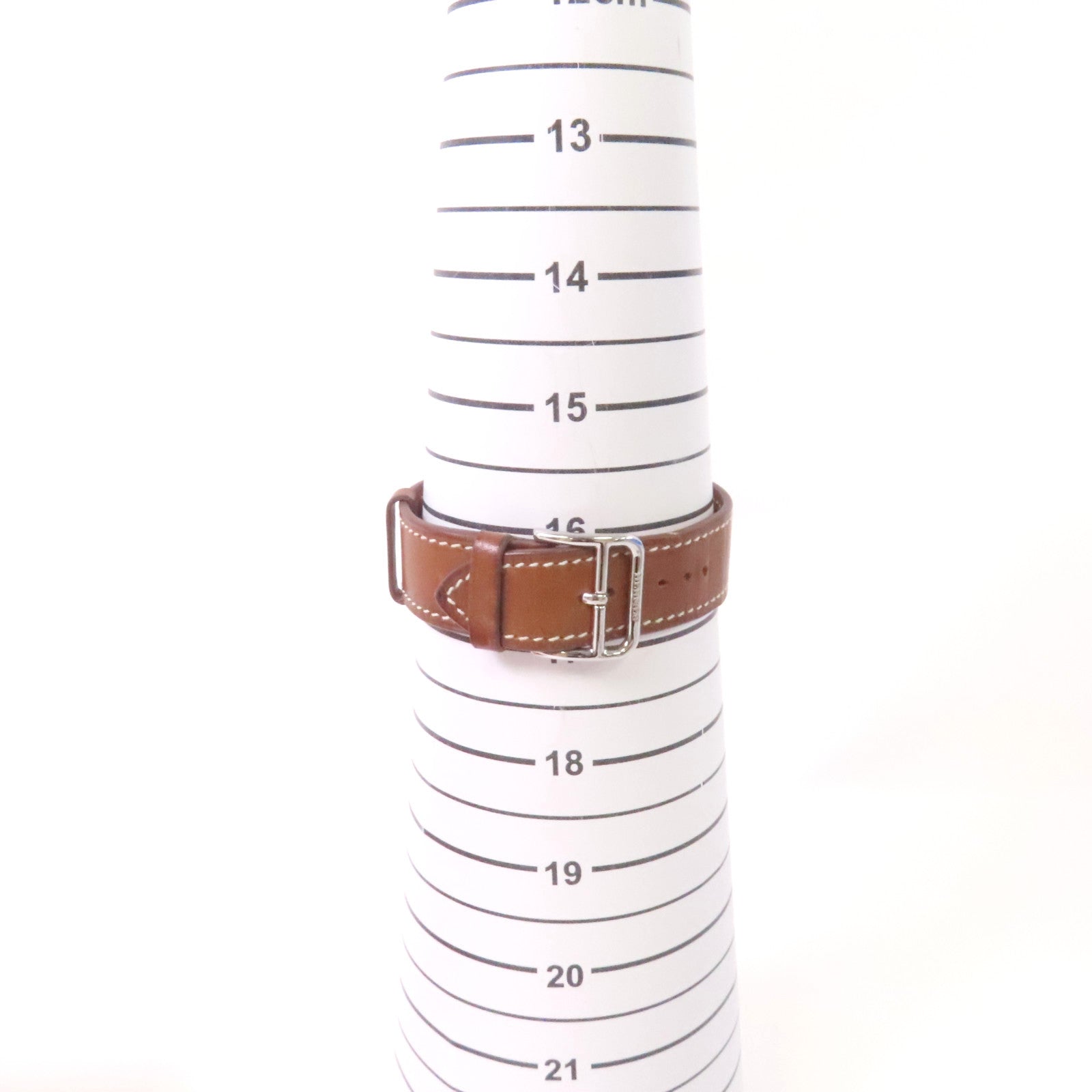 HERMES Heure H Watch不鏽鋼/珍珠母/鑽石/牛皮皮革石英機芯手錶白色
