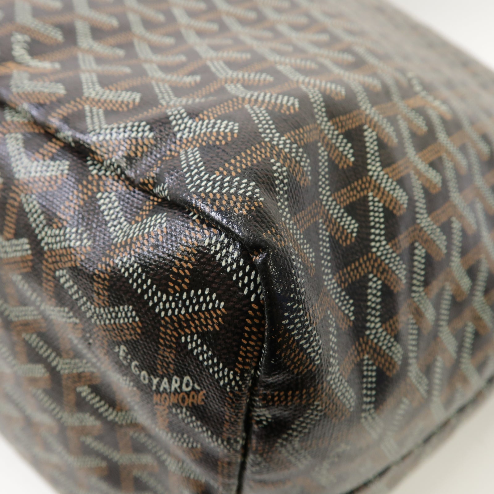 GOYARD 塗層帆布/皮革Saint Louis手挽袋黑色/啡色