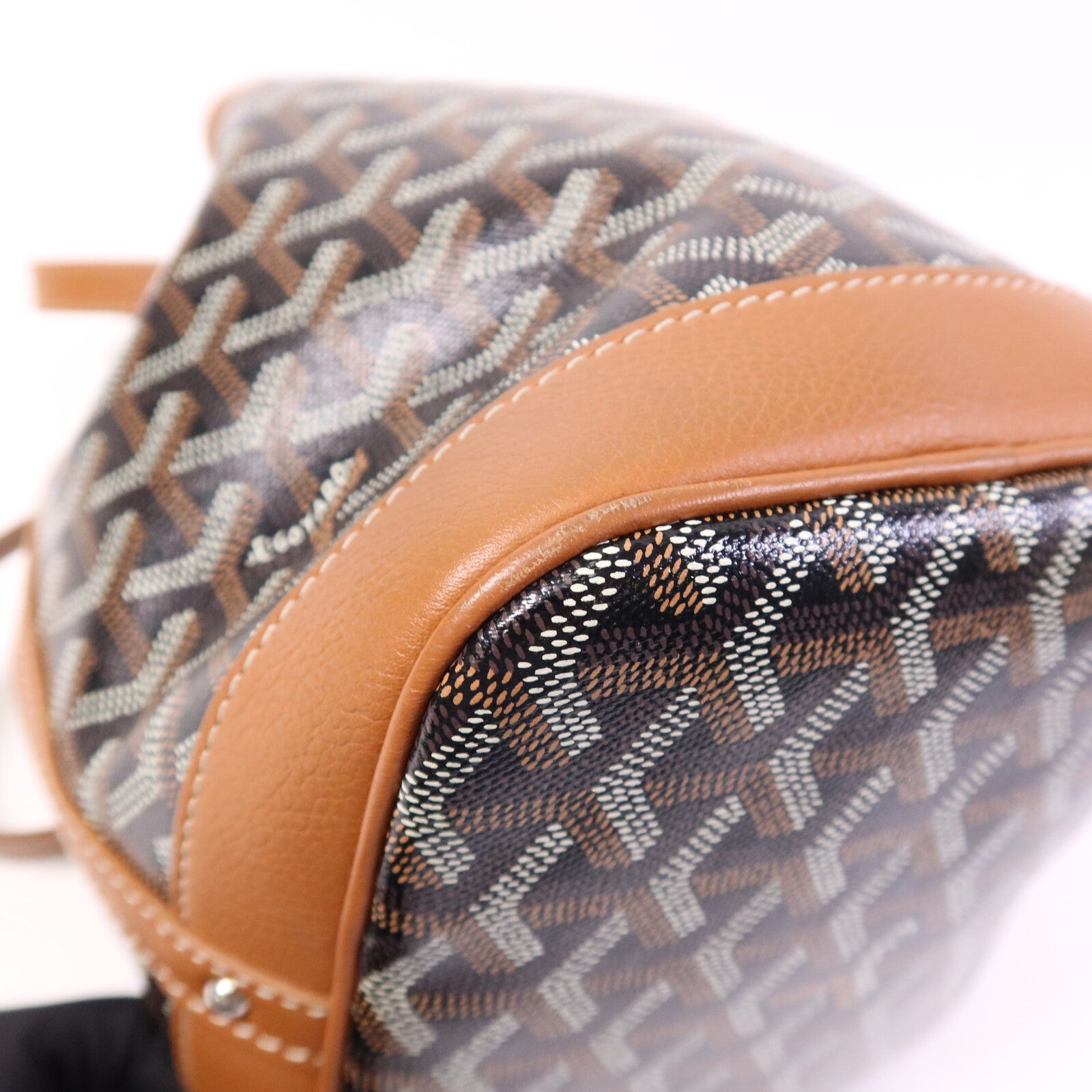 GOYARD 【激減優惠】塗層帆布Petit Flot Bucket銀扣肩背袋
