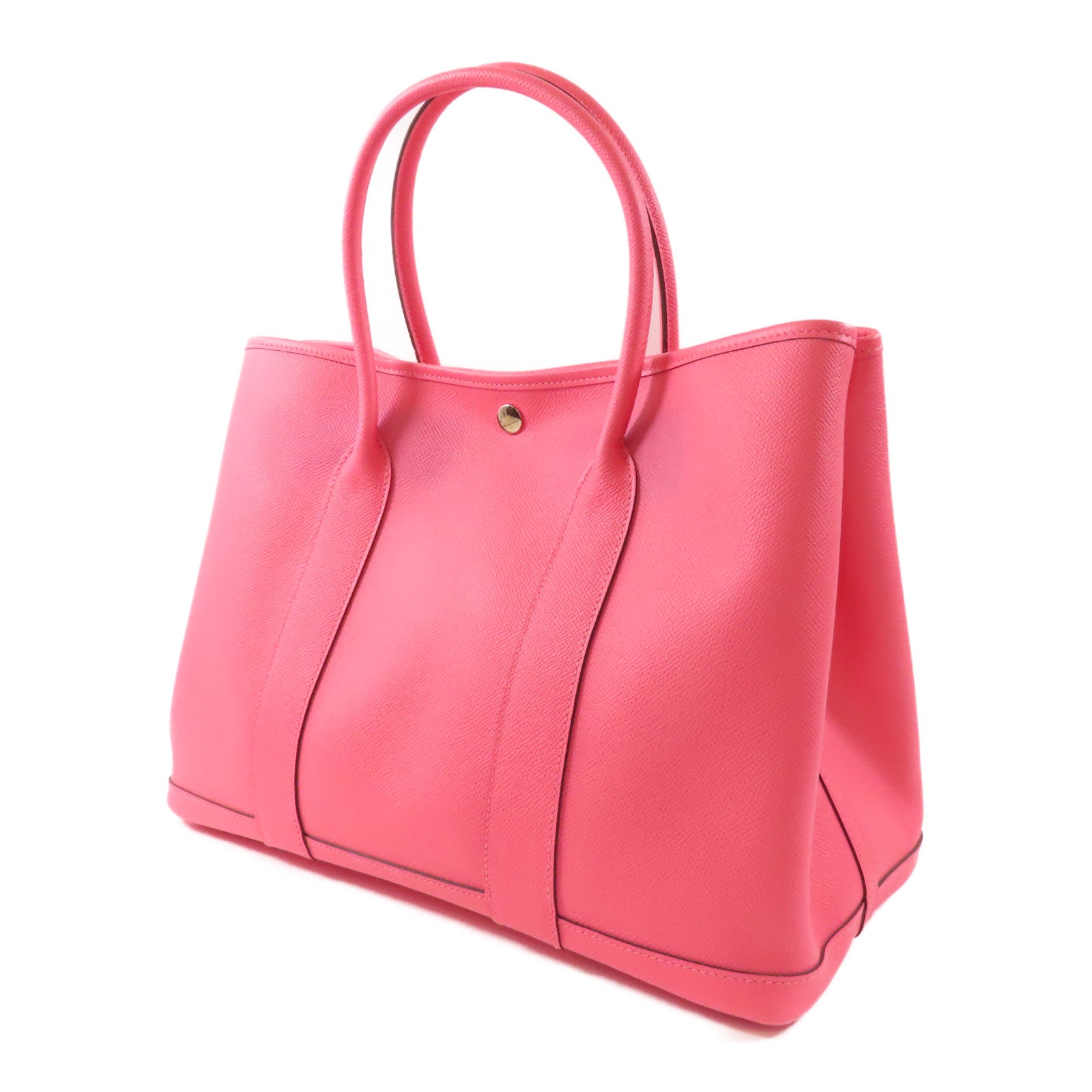 HERMES Epsom皮革Garden Party PM銀扣手挽袋Rose Azalee