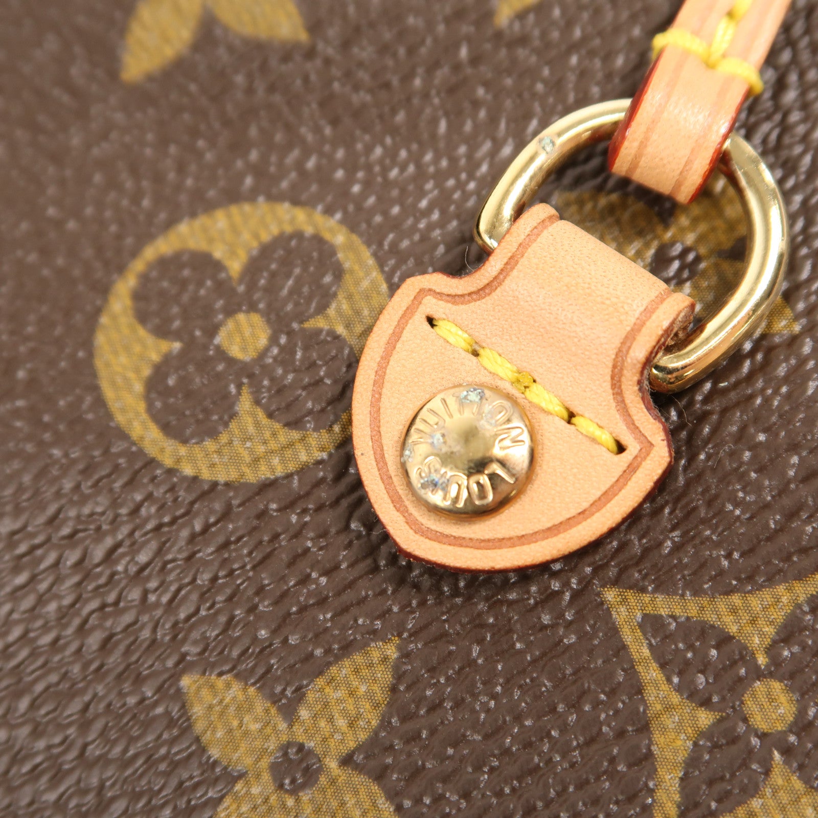 LOUIS VUITTON Monogram Neverfull MM金扣手挽袋
