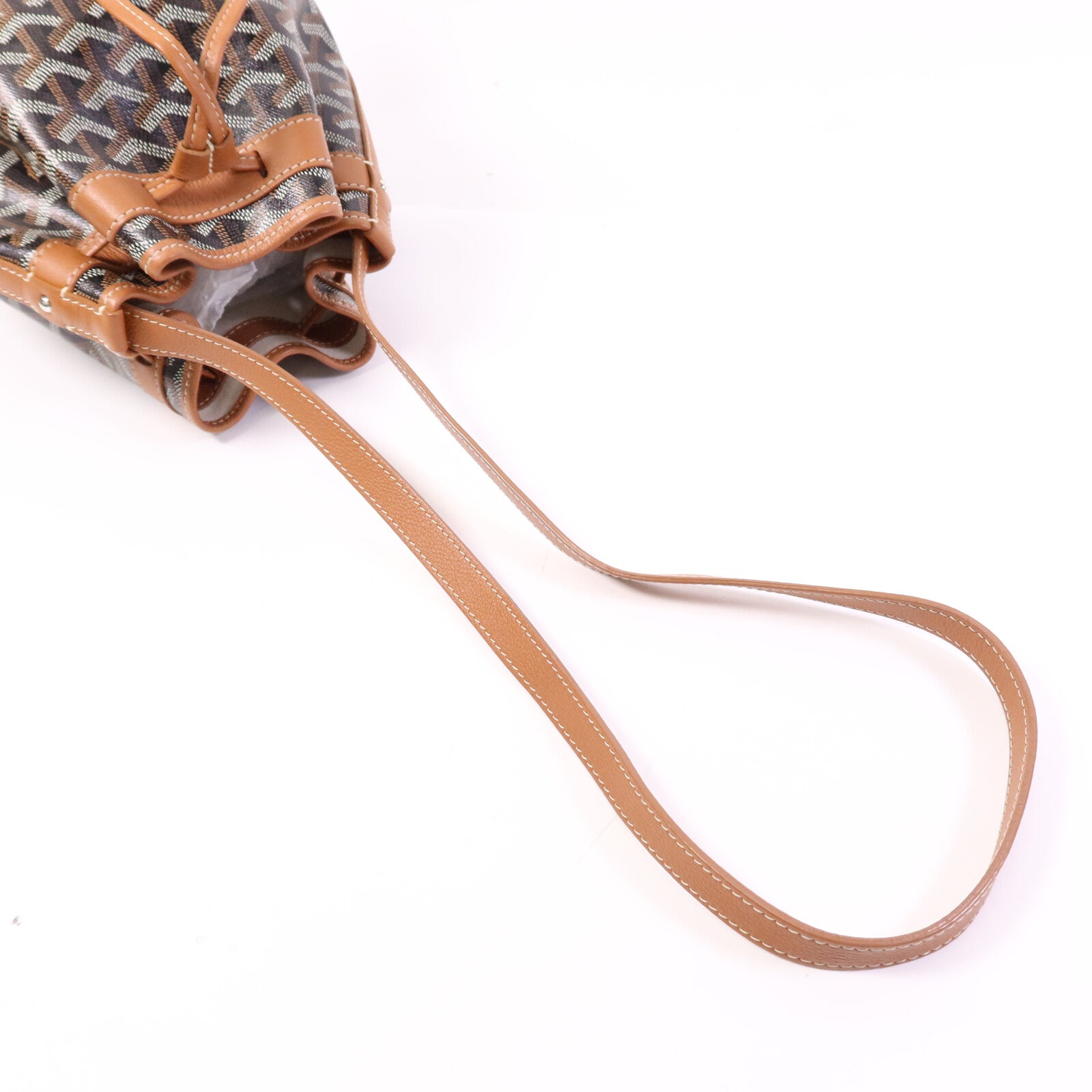 GOYARD 【激減優惠】塗層帆布Petit Flot Bucket銀扣肩背袋